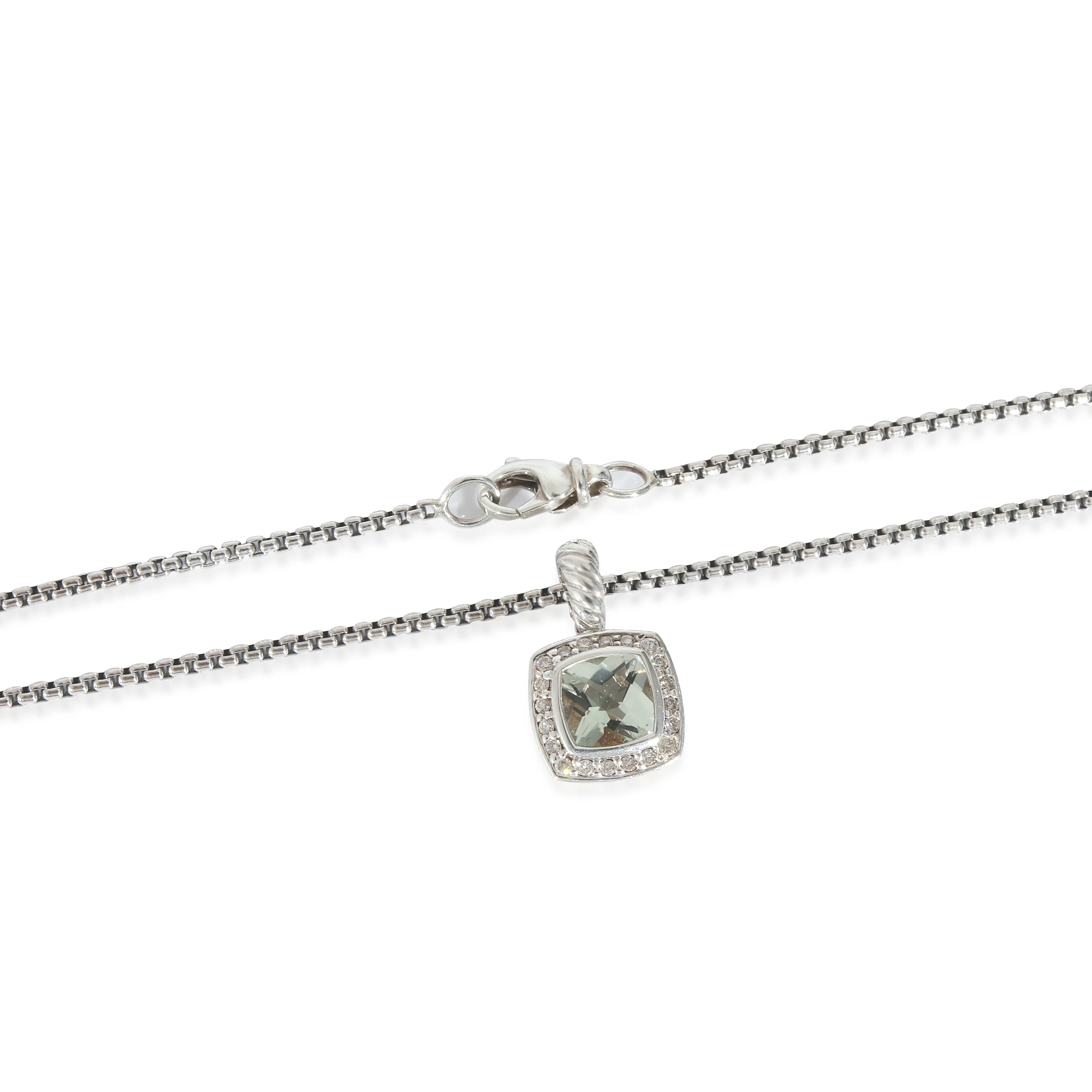 David Yurman Petite Albion Prasiolite & Diamond Pendant in Sterling Silver - Image 3