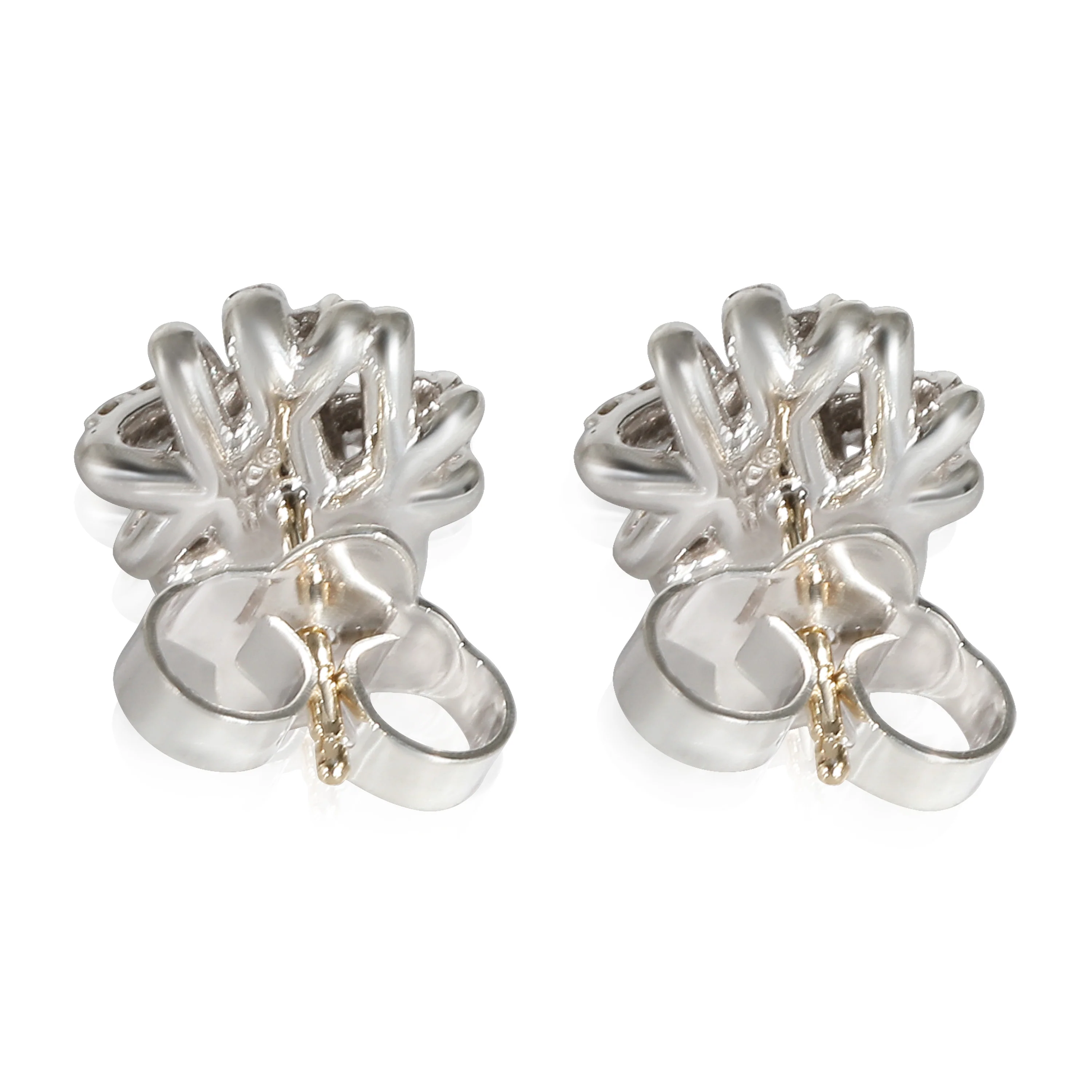 David Yurman Crossover Diamond 11mm Stud Earrings in Sterling Silver 0.2 CTW - Image 3