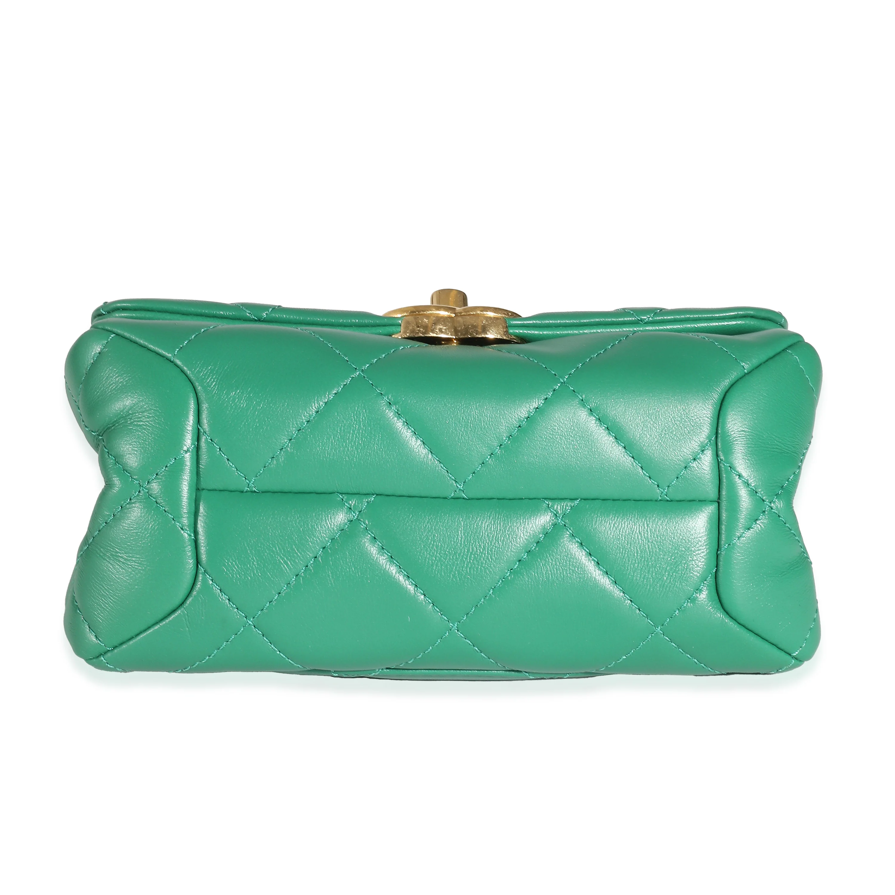 Chanel Green Quilted Lambskin Colour Match Mini Flap Bag - Image 5