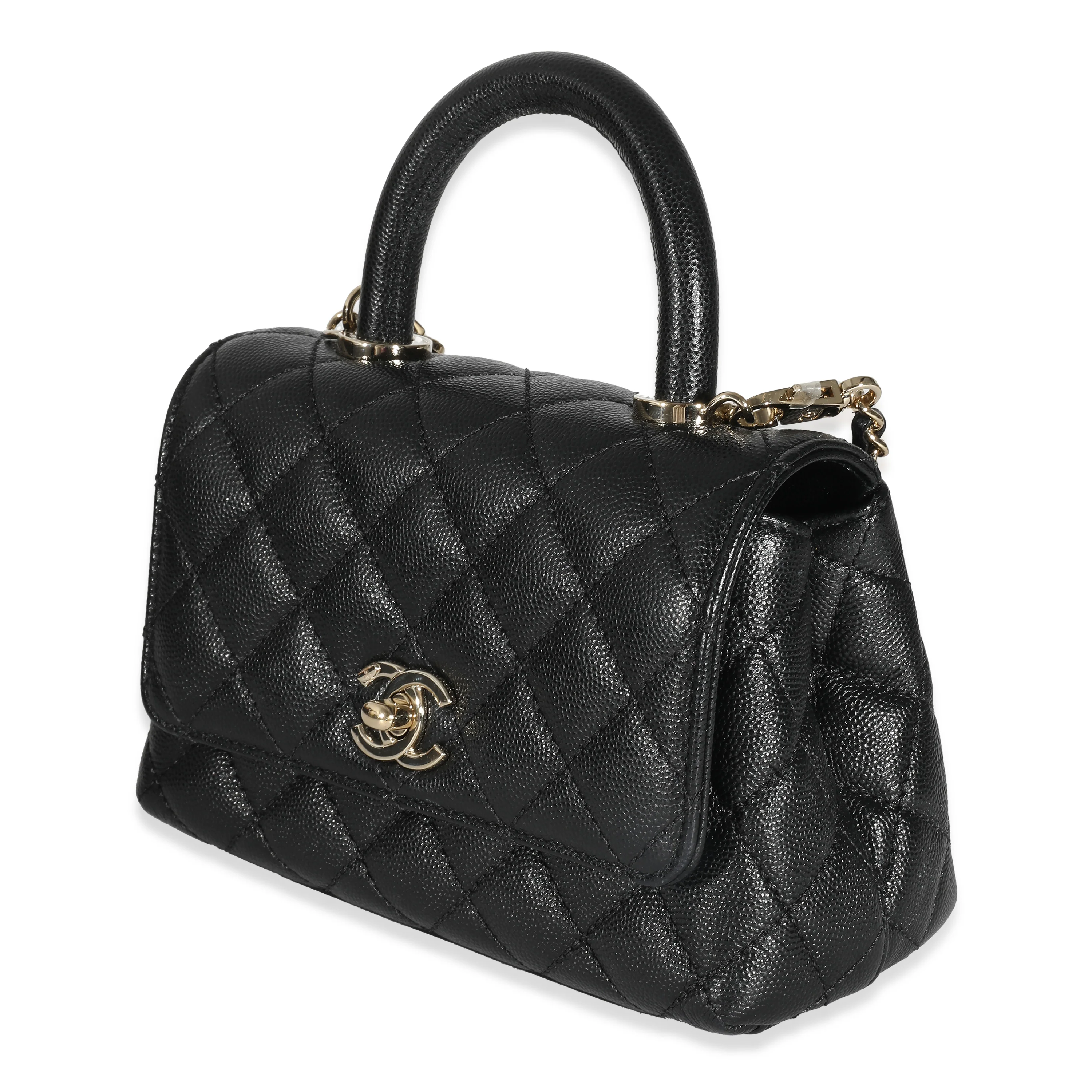 Chanel Black Quilted Caviar Extra Mini Coco Top Handle - Image 2