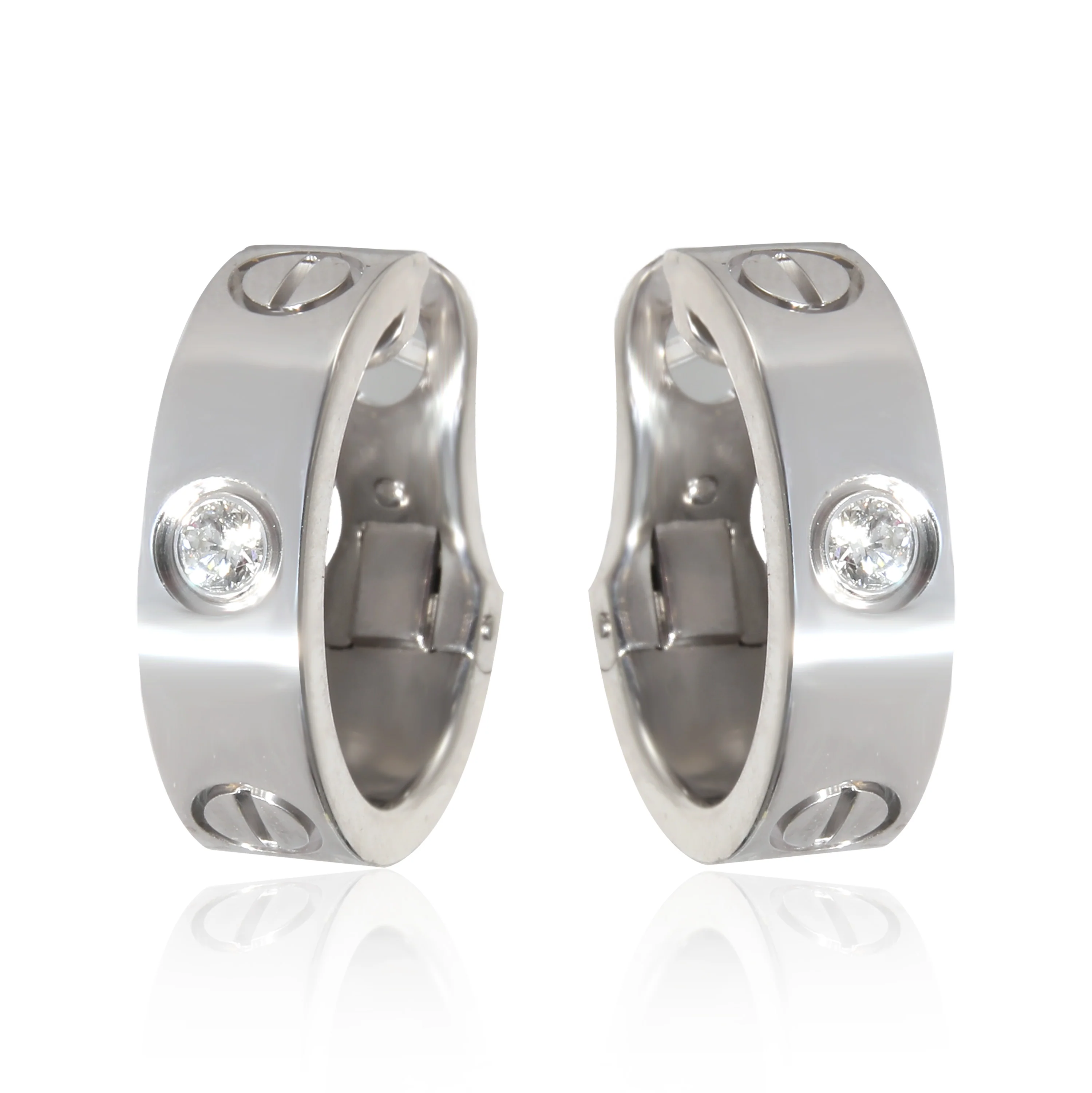 Love Diamond Earrings in 18k White Gold