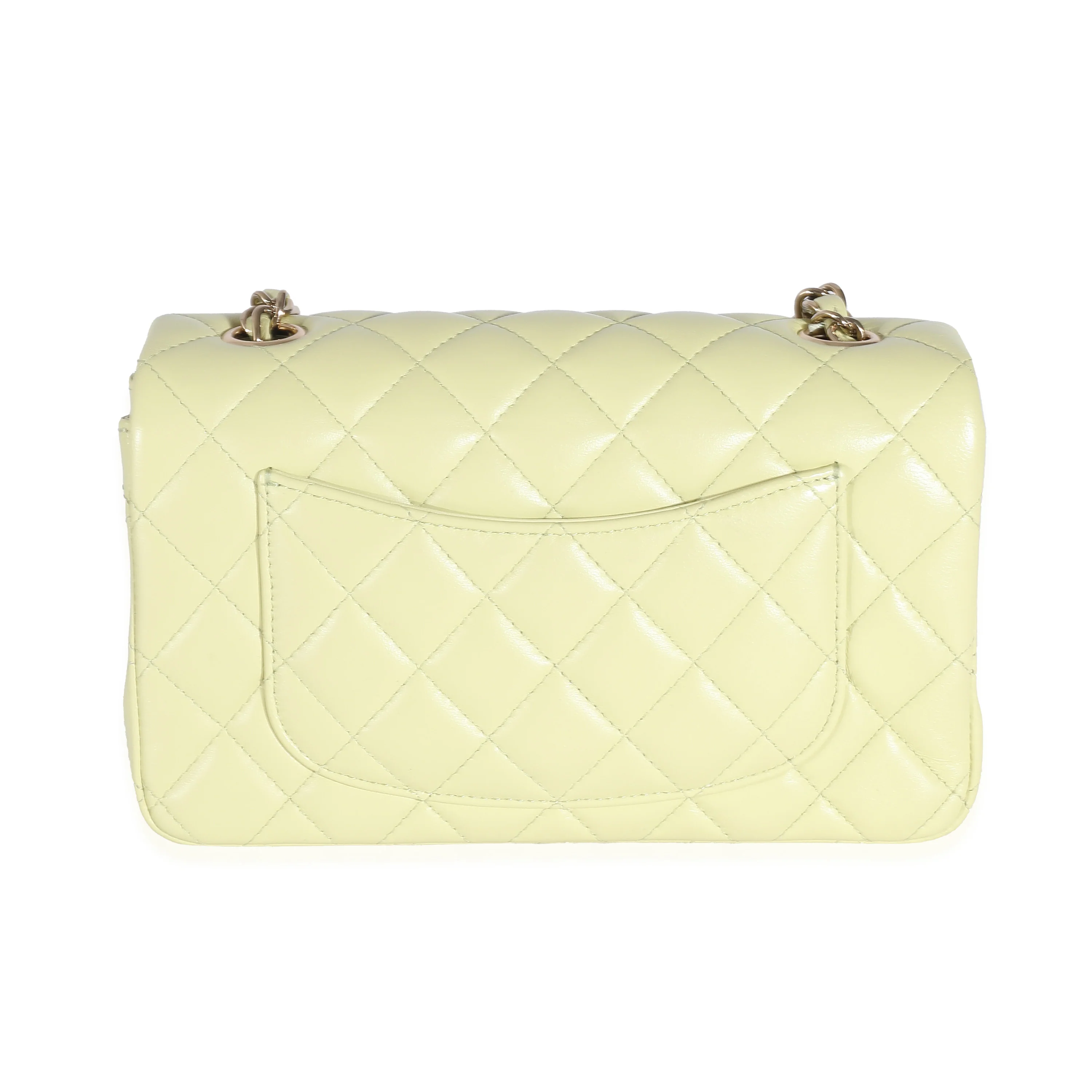 Chanel Light Green Quilted Lambskin Mini Rectangular Flap Bag - Image 3