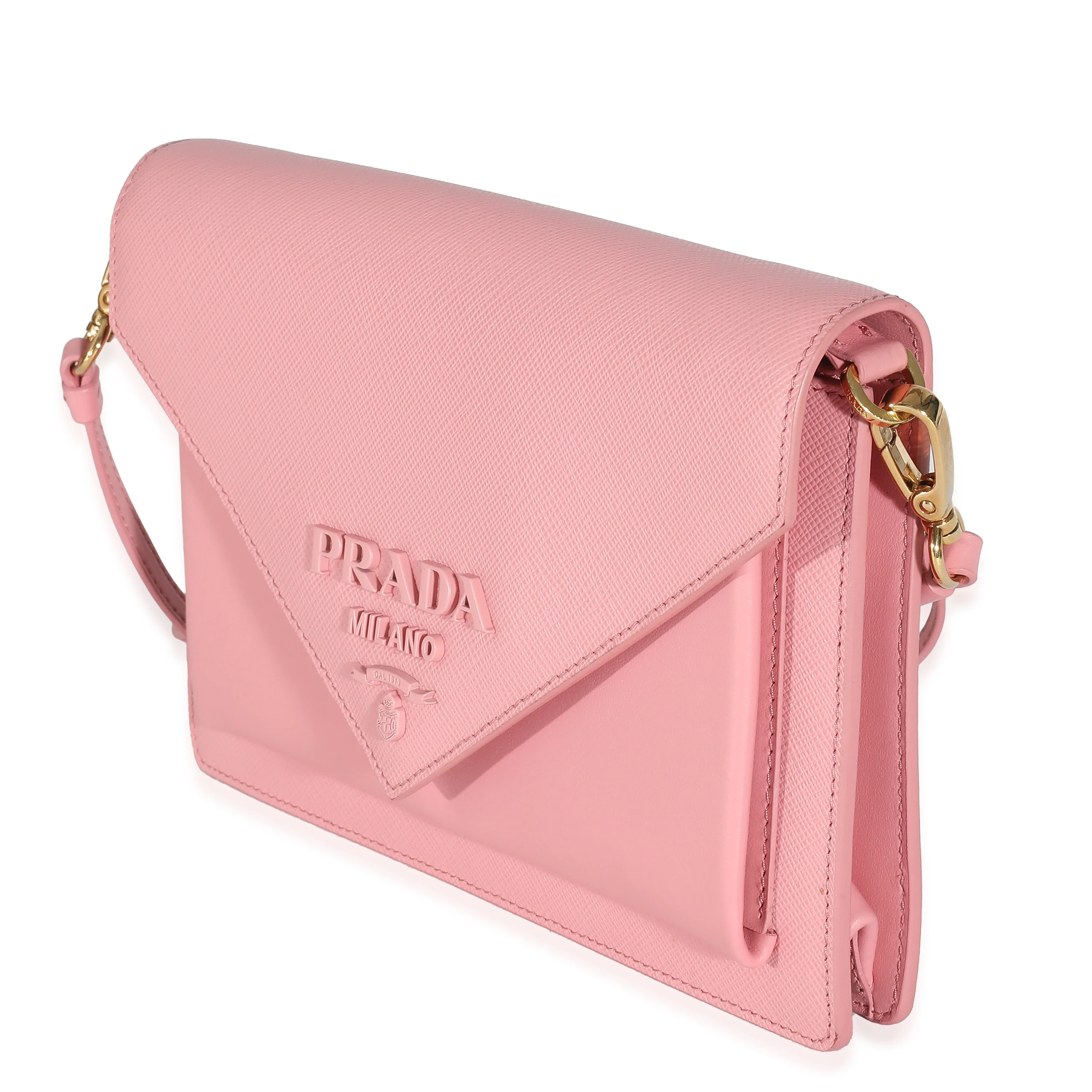 Prada Pink Saffiano Leather Mini Envelope Bag - Image 2