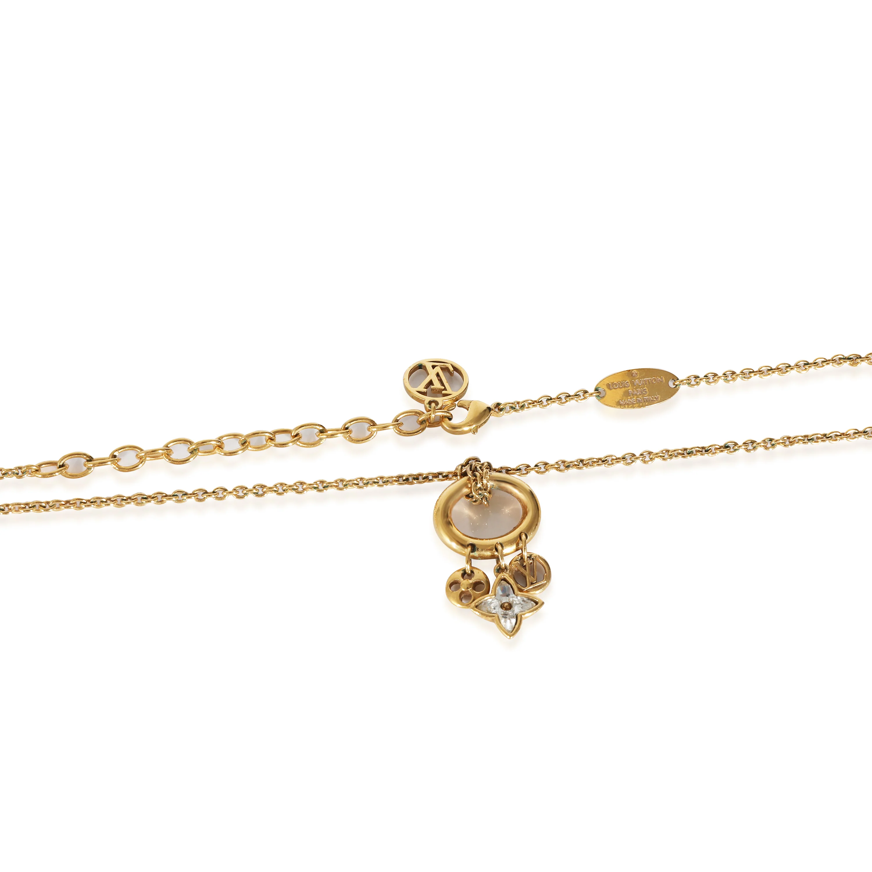Louis Vuitton Blooming Strass Gold Plated Pendant Necklace - Image 3