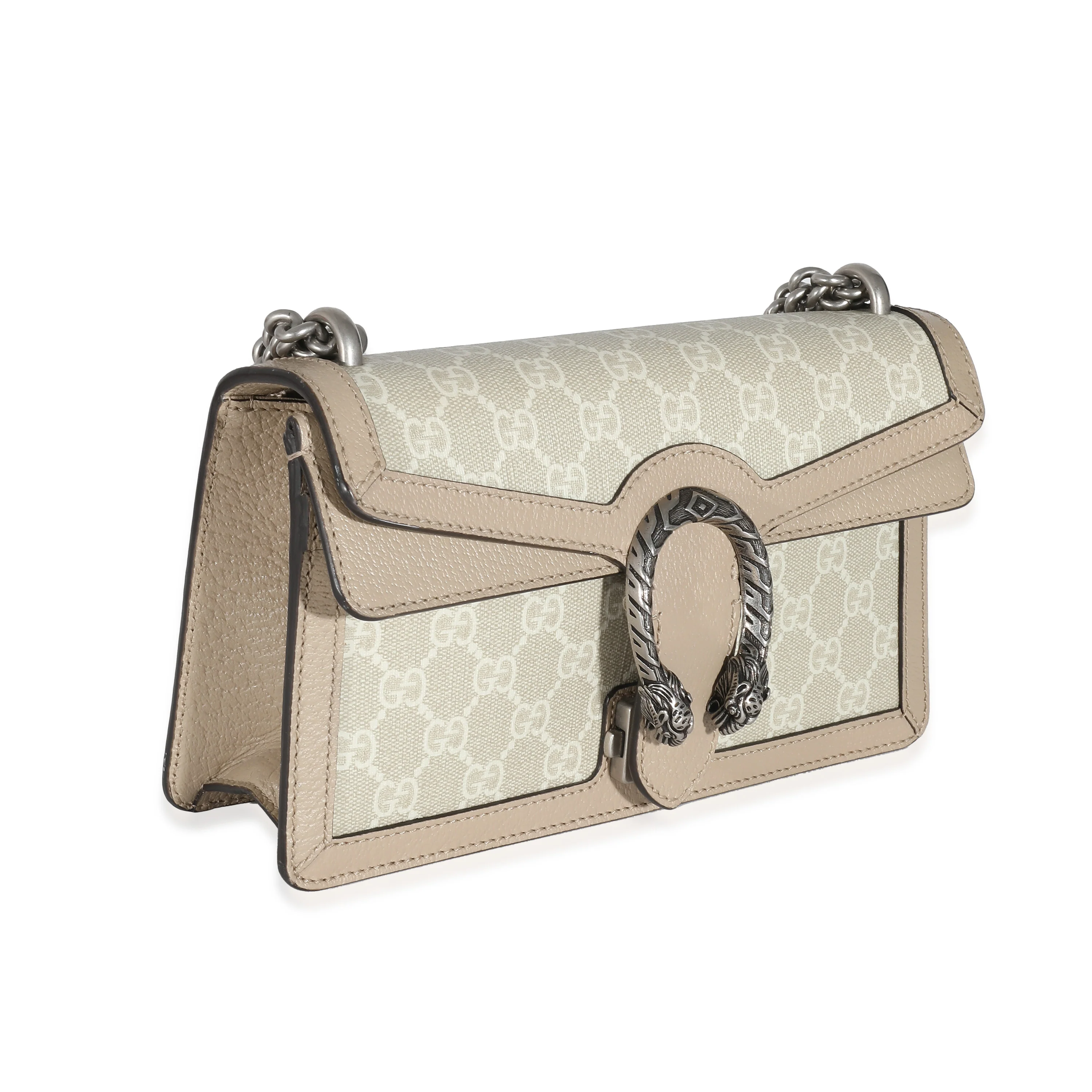 Beige & White GG Supreme Small Dionysus Shoulder Bag - Image 3