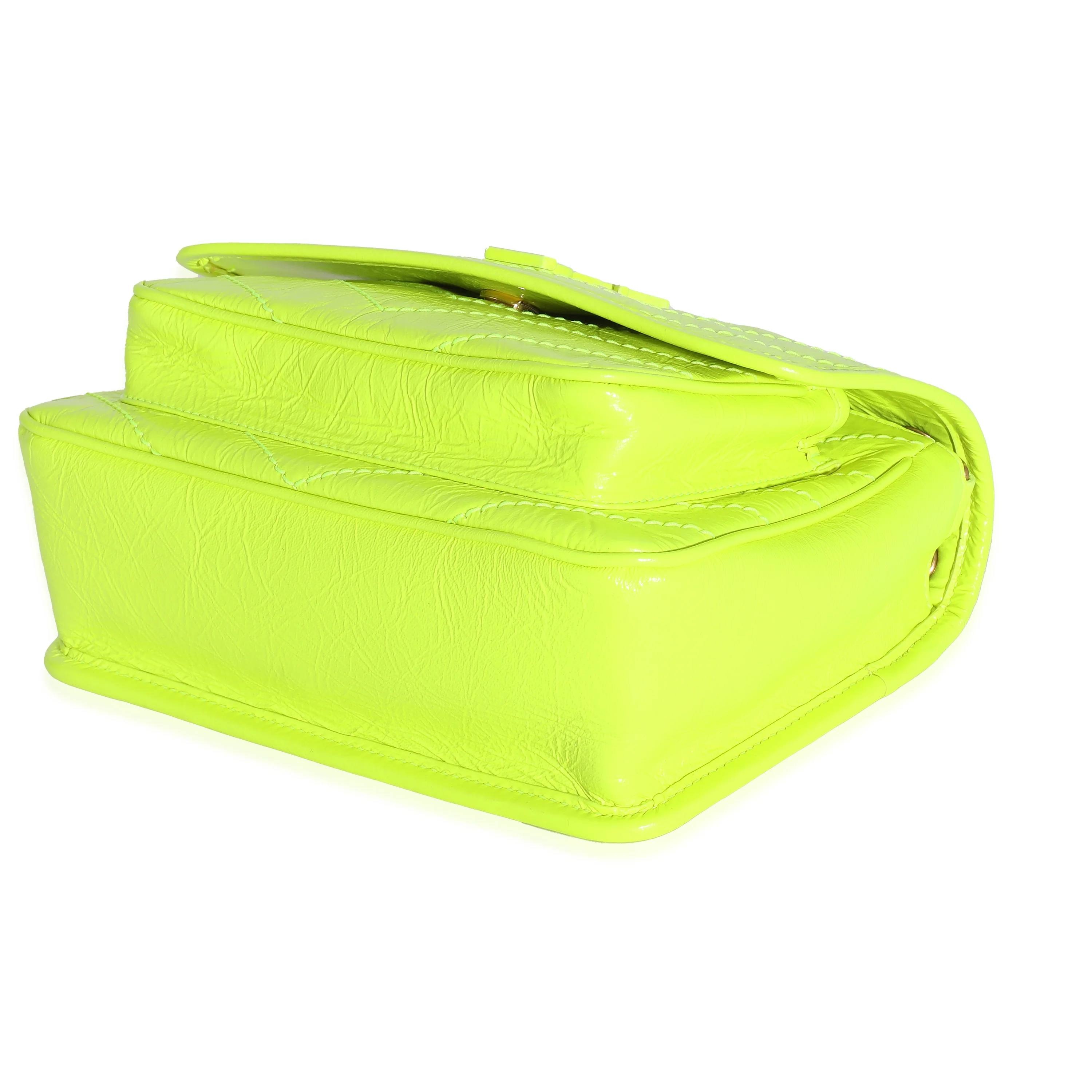 Saint Laurent Yellow Matelassé Crinkled Lambskin Baby Niki Bag - Image 6