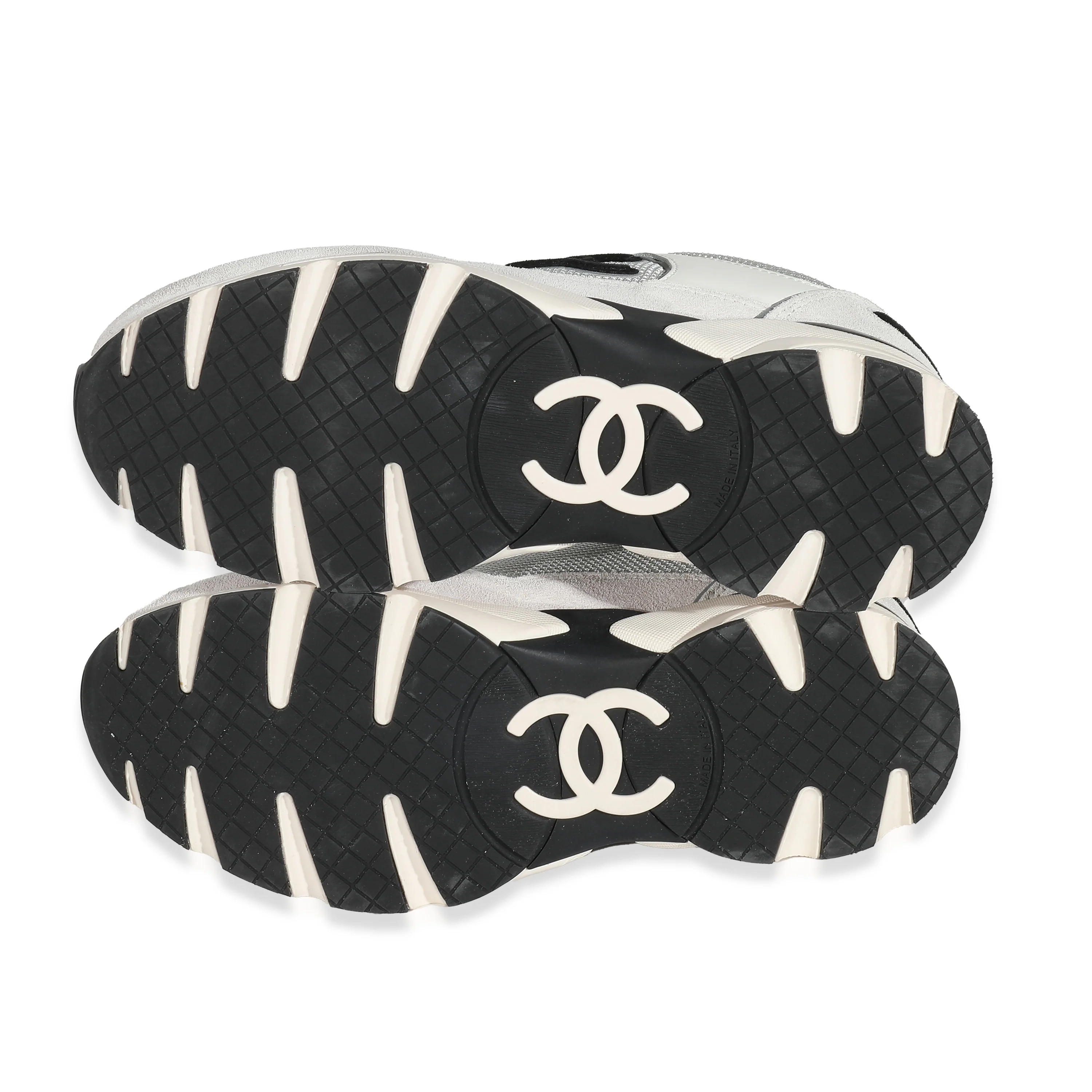 Chanel Mesh Suede Calfskin Grained CC Sneakers - Image 4