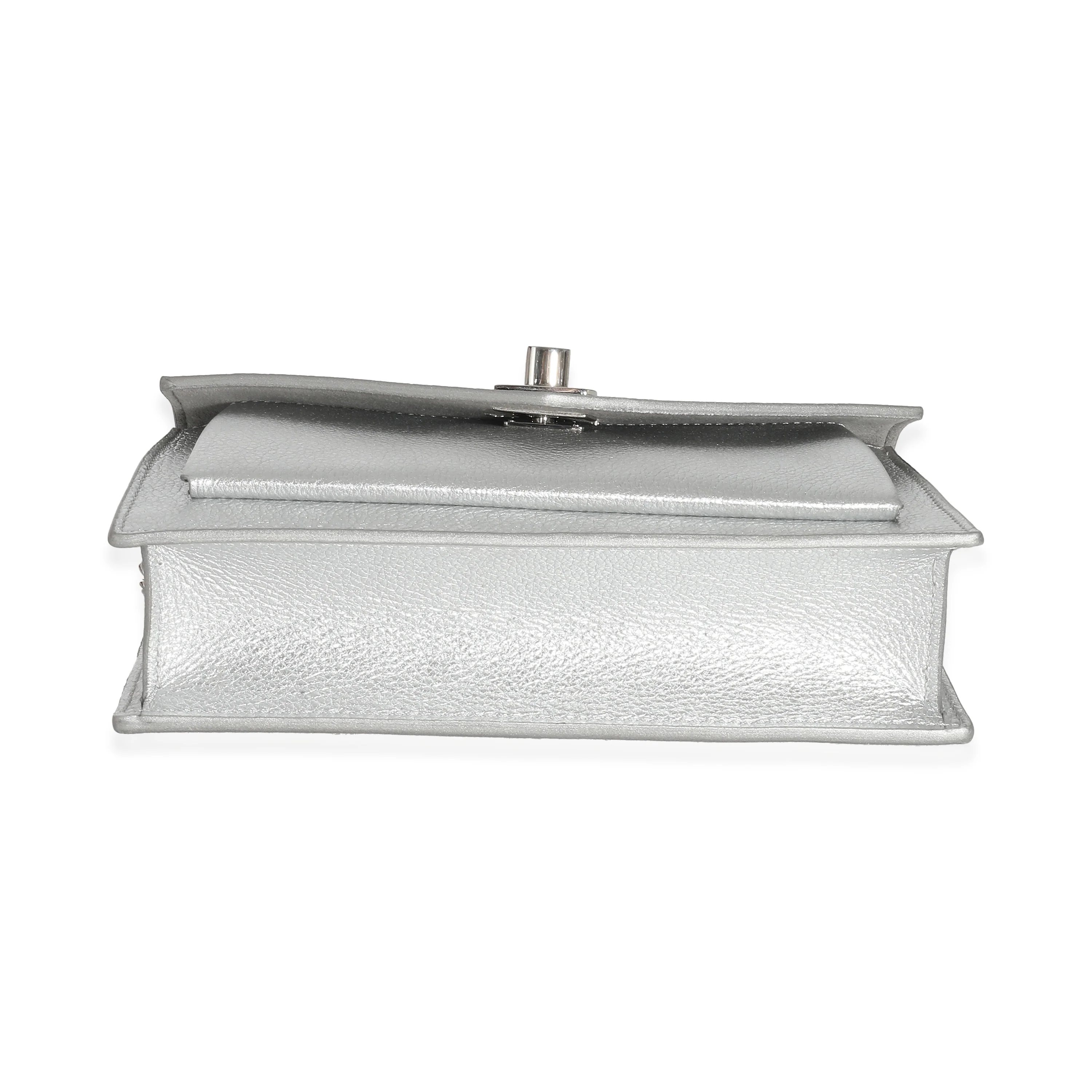 Louis Vuitton Silver Calfskin Mylockme Chain Pochette - Image 7