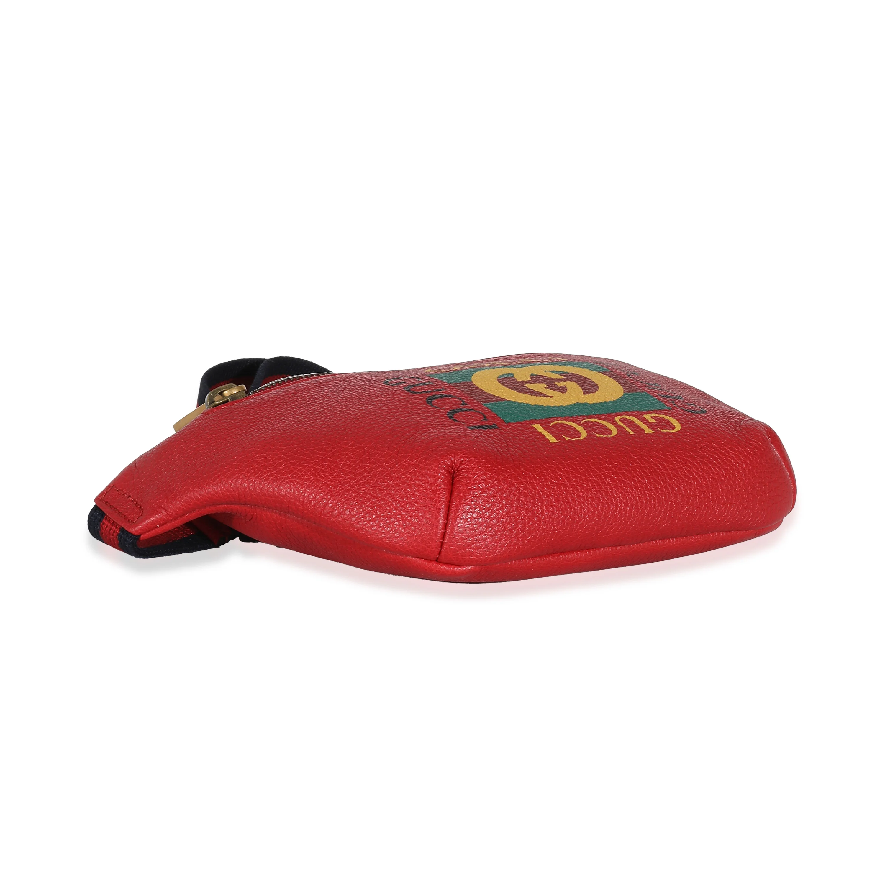Gucci Red Leather Gucci Logo Bumbag - Image 6