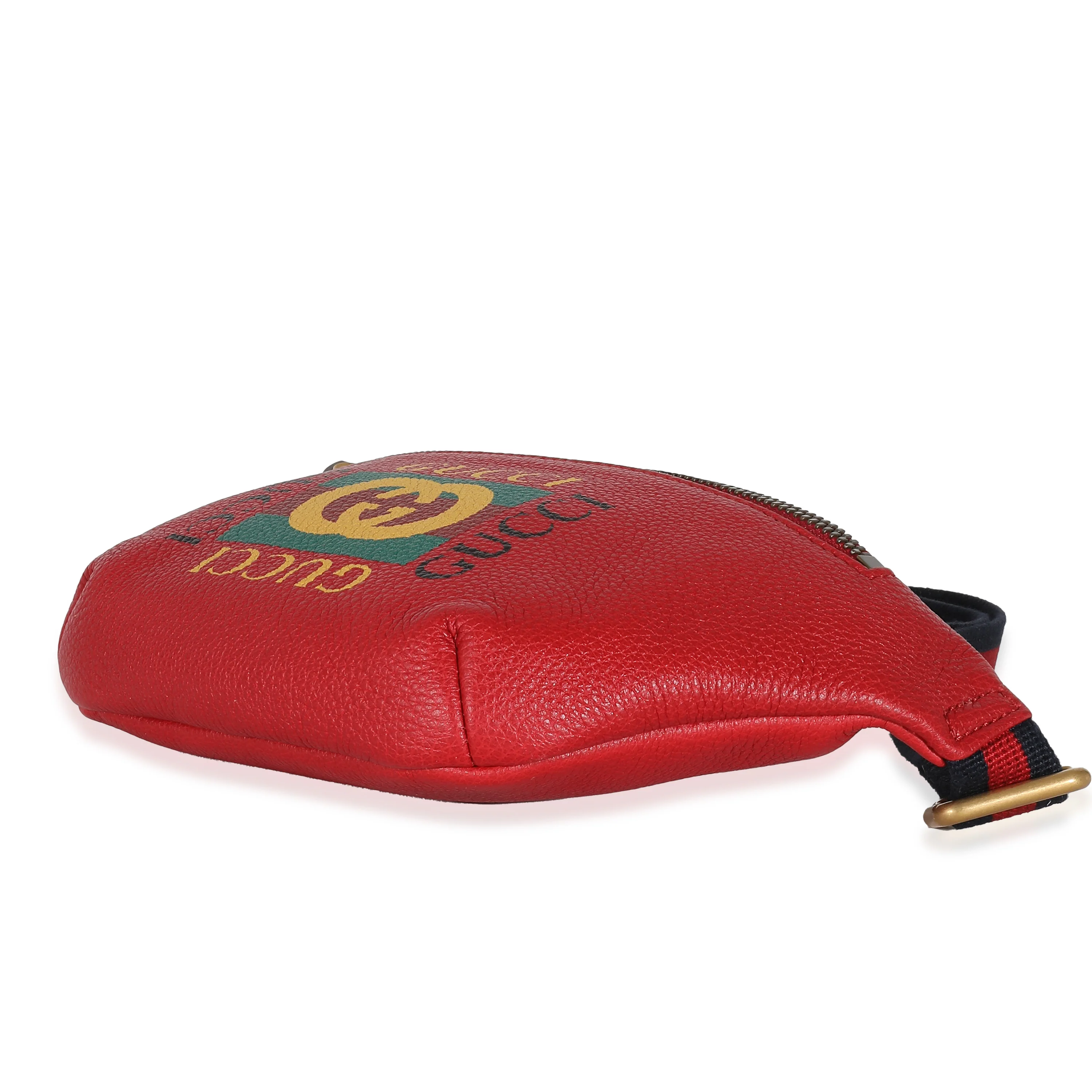 Gucci Red Leather Gucci Logo Bumbag - Image 7