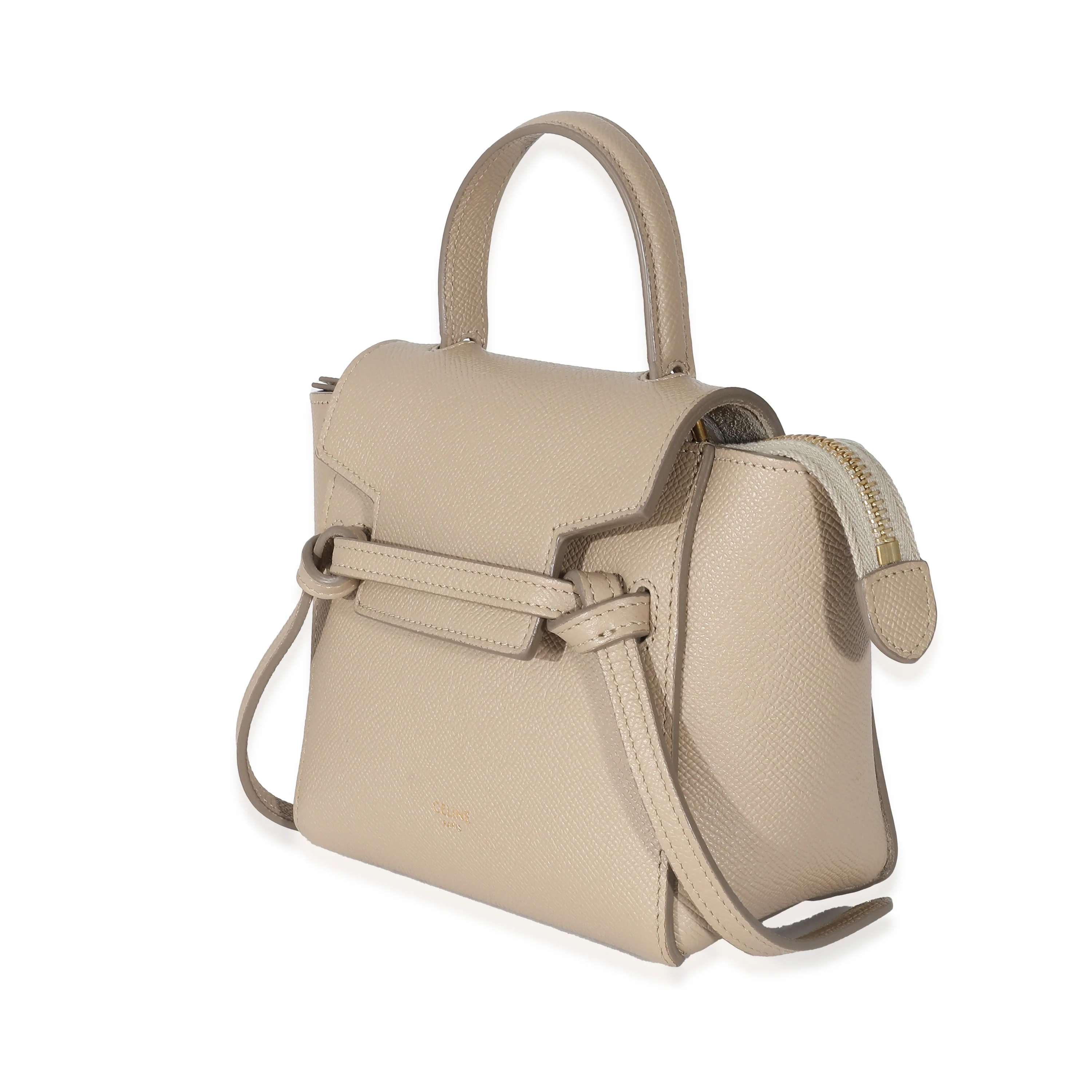 Celine Taupe Grained Calfskin Pico Belt Bag - Image 2