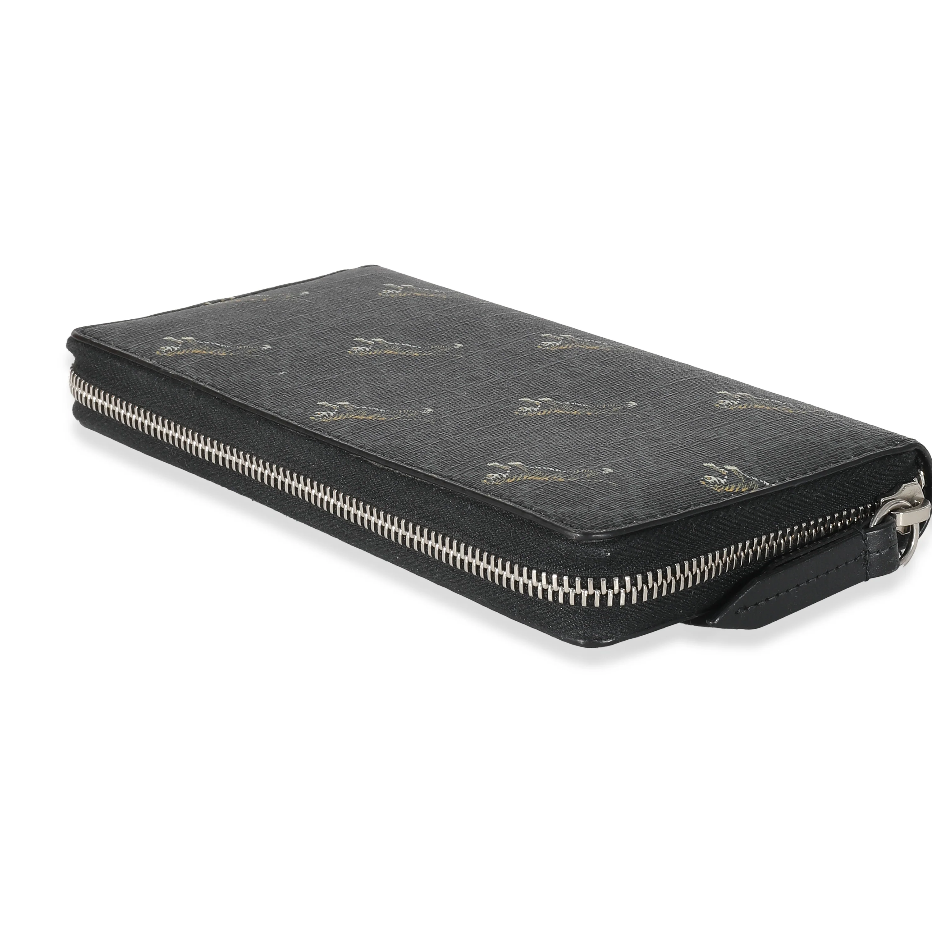 Gucci Black GG Supreme Canvas Tiger Zip Around Wallet - Image 6
