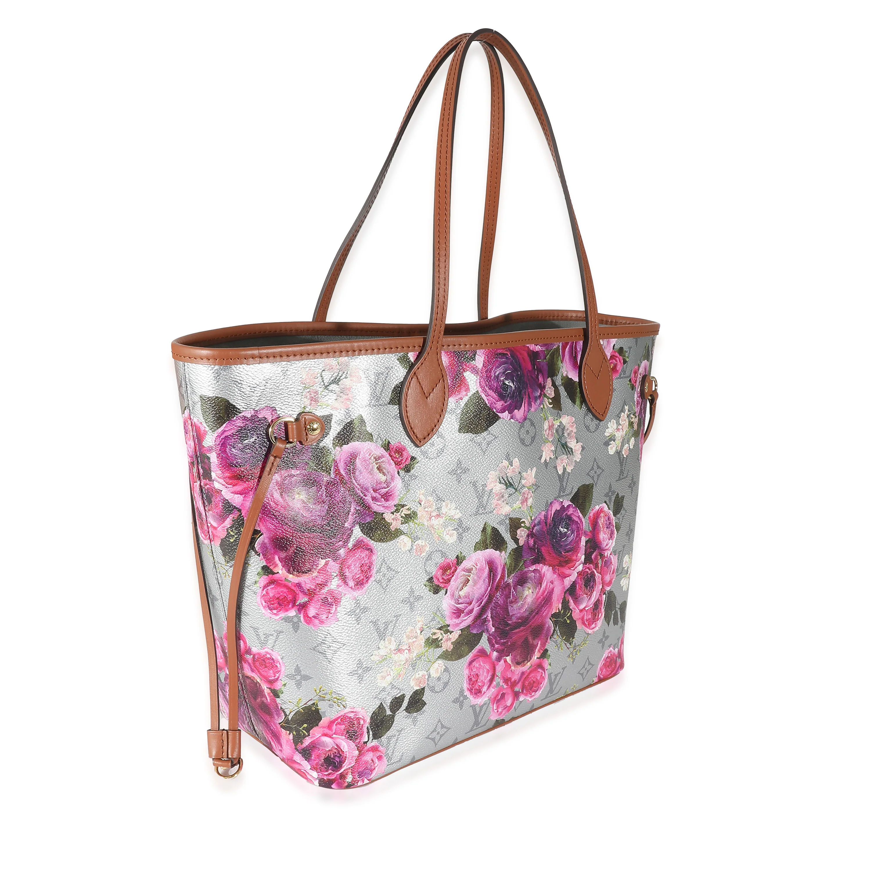 Louis Vuitton Silver Monogram Garden Canvas Neverfull MM - Image 3