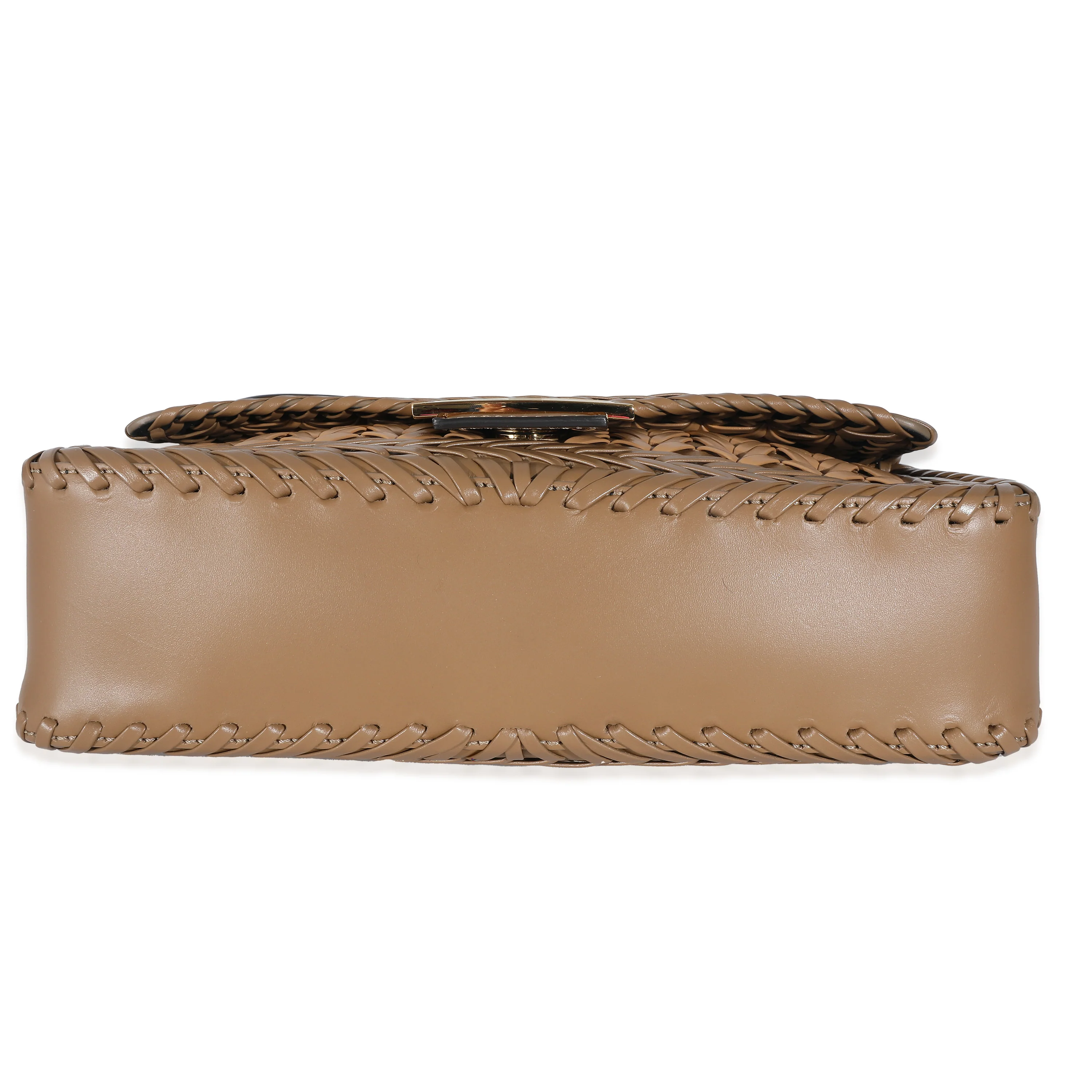 Fendi Sand and Brown Leather Interlaced Baguette - Image 7