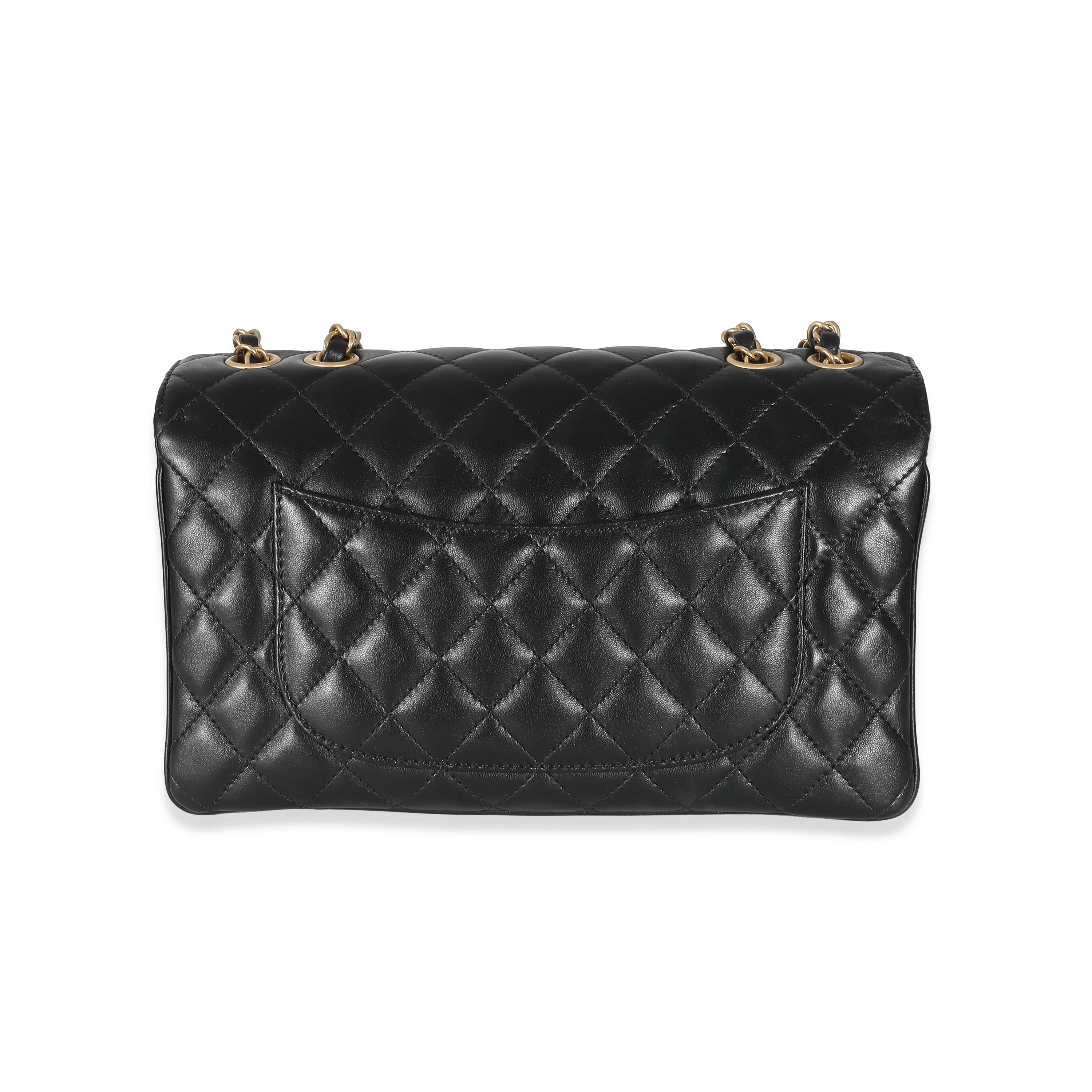 Chanel Black Quilted Lambskin Lard Coco Vintage Flap - Image 5