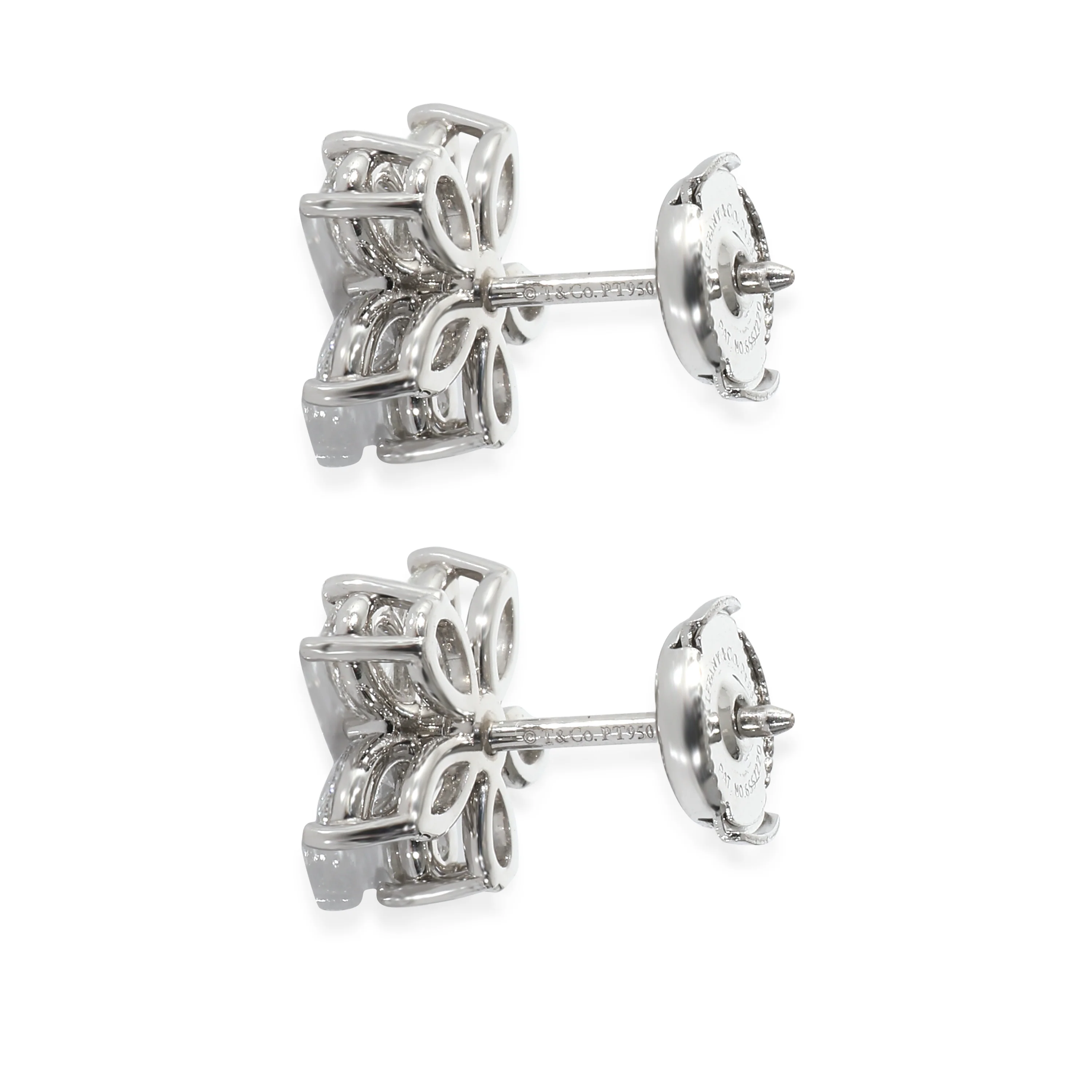 Victoria Mixed Cluster Diamond Earrings in Platinum 1.77 CTW - Image 2