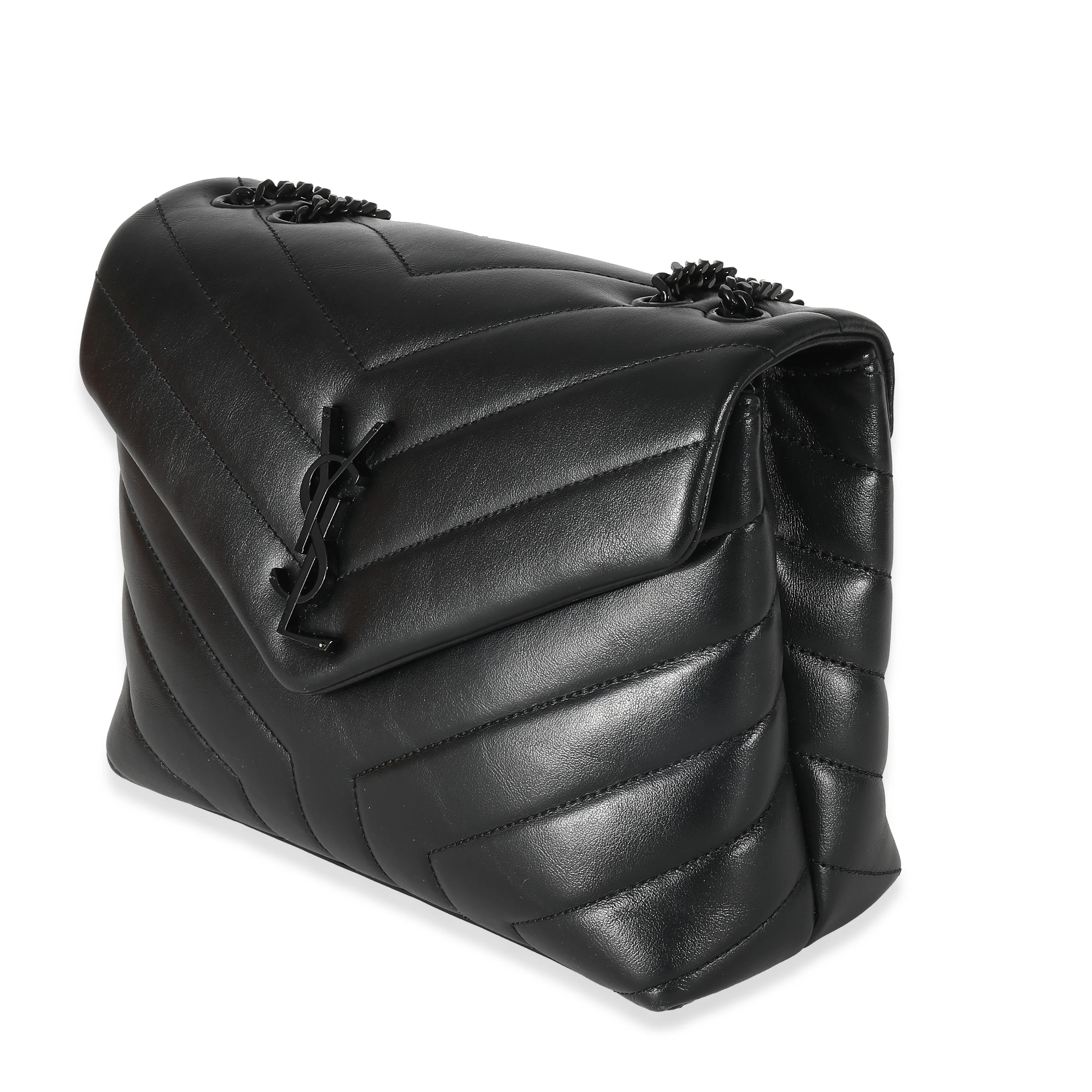Saint Laurent Black Calfskin Y Quilted Monogram Small Loulou - Image 4