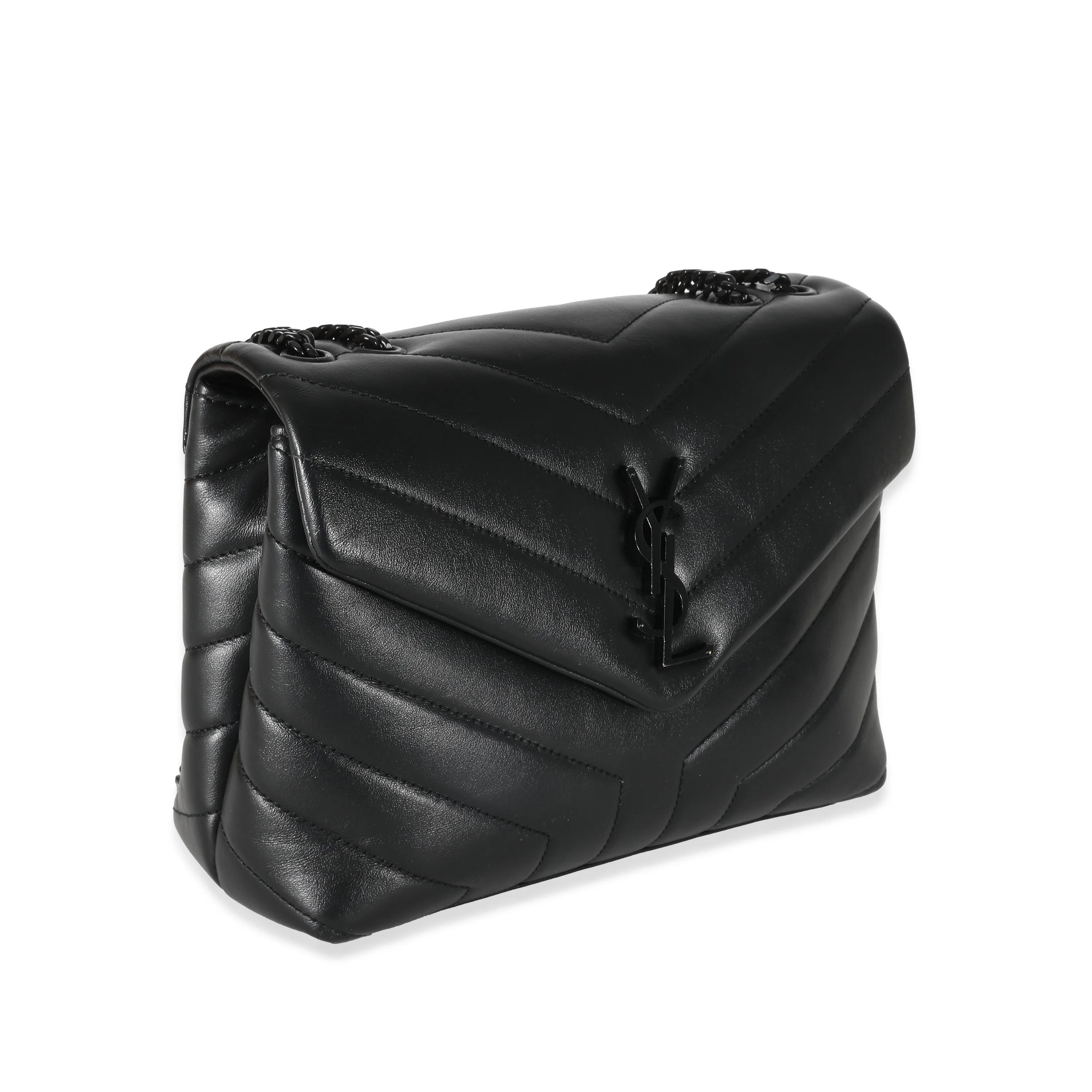 Saint Laurent Black Calfskin Y Quilted Monogram Small Loulou - Image 6