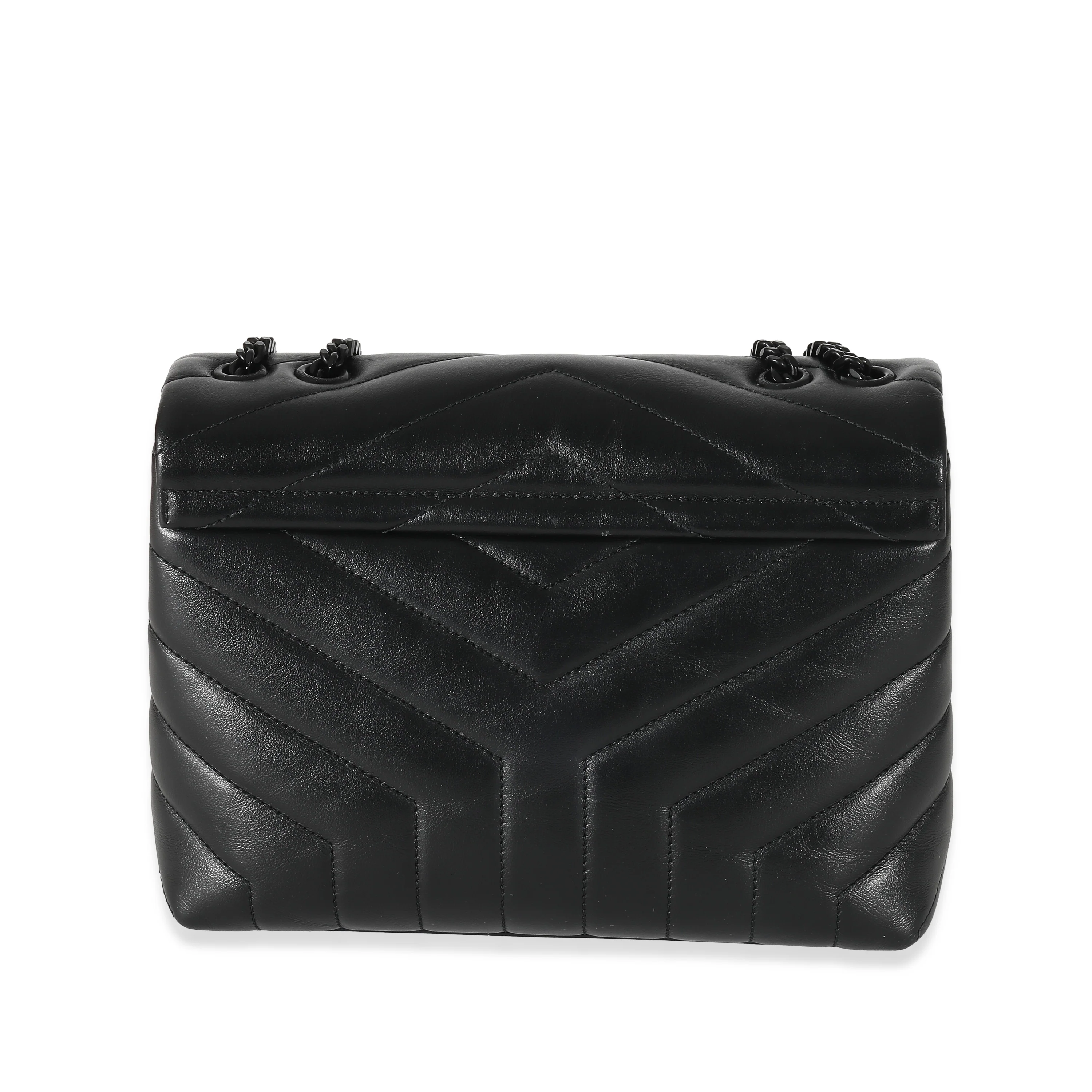 Saint Laurent Black Calfskin Y Quilted Monogram Small Loulou - Image 7