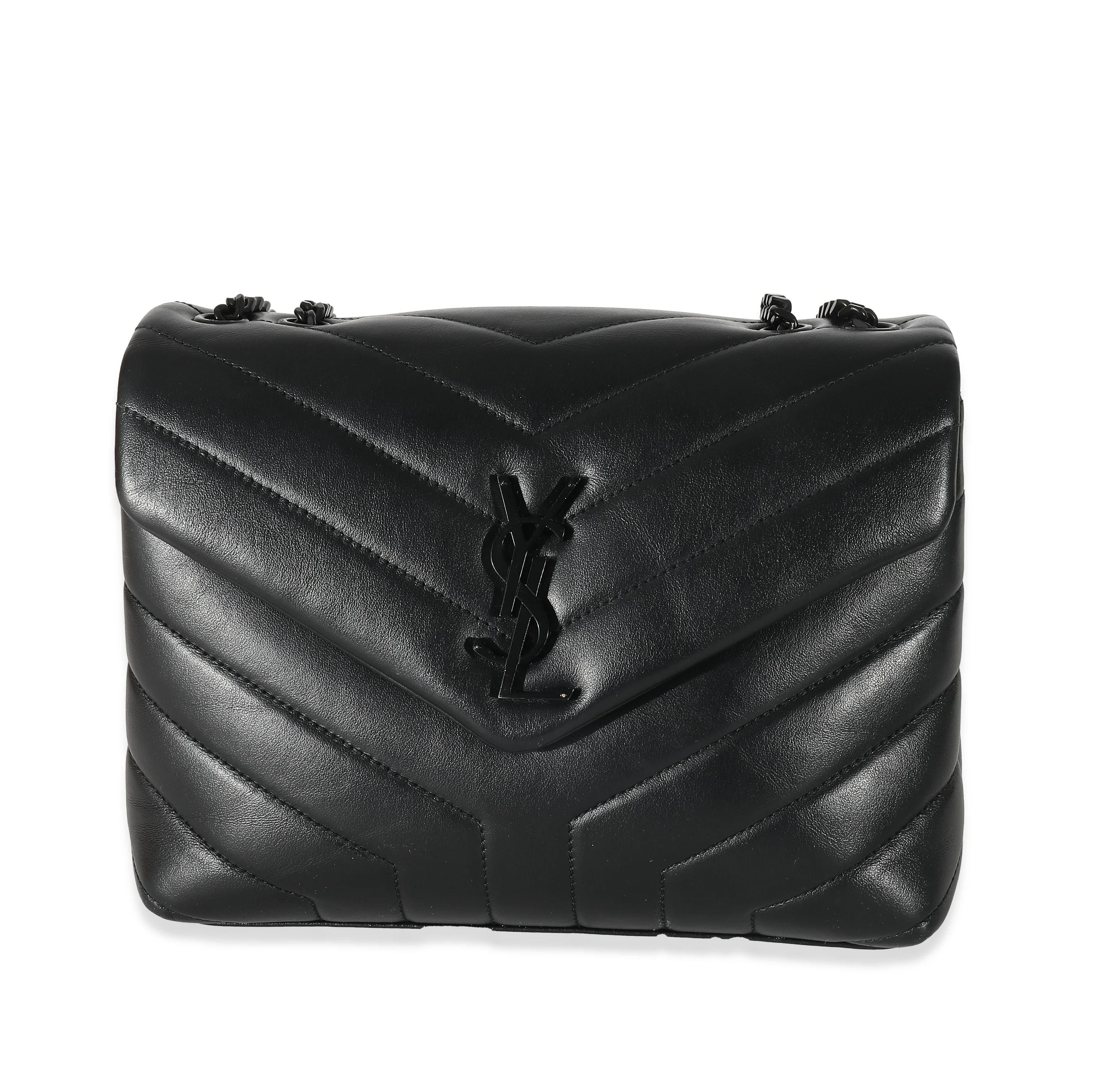 Saint Laurent Black Calfskin Y Quilted Monogram Small Loulou - Image 8