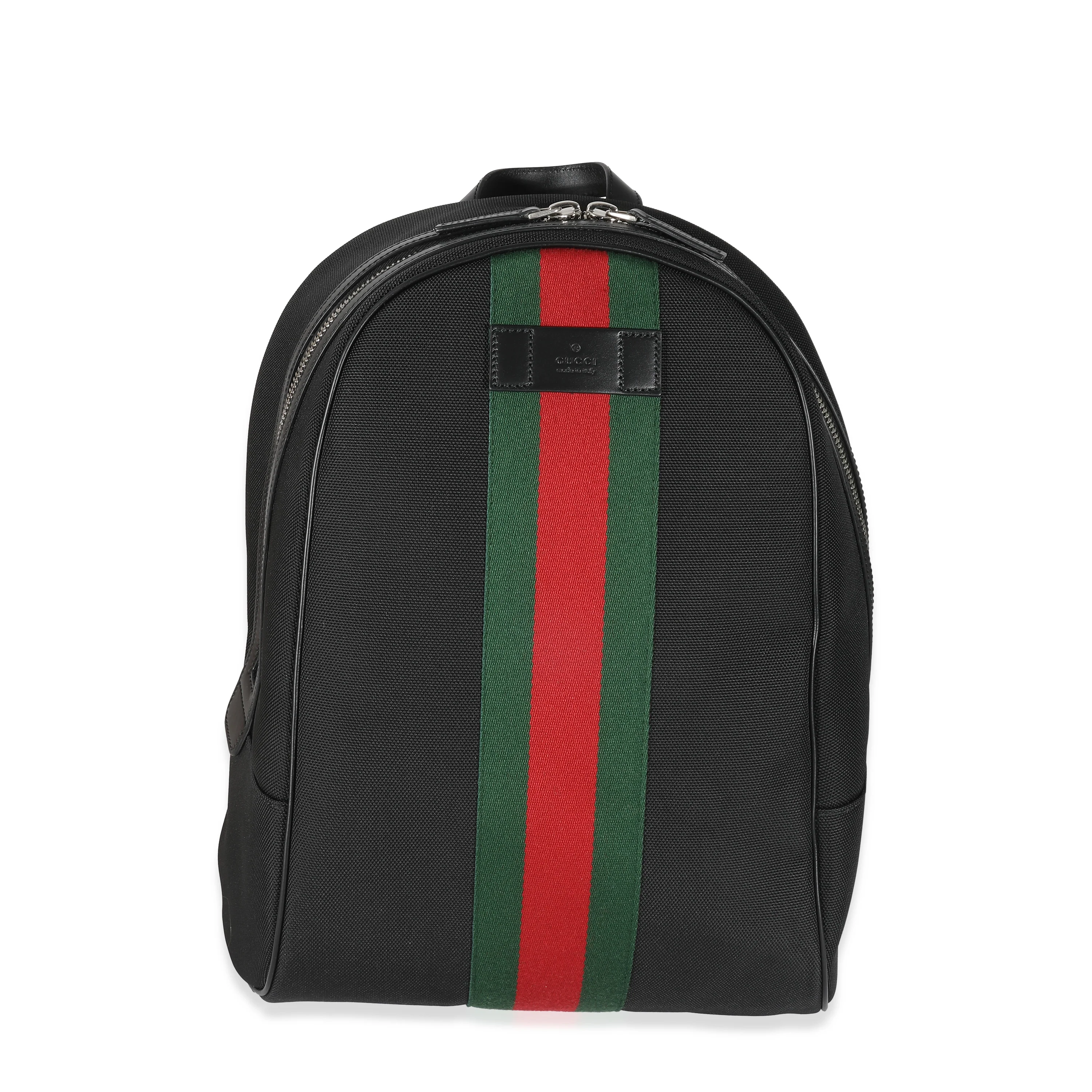 Gucci Black Canvas Web Stripe Backpack
