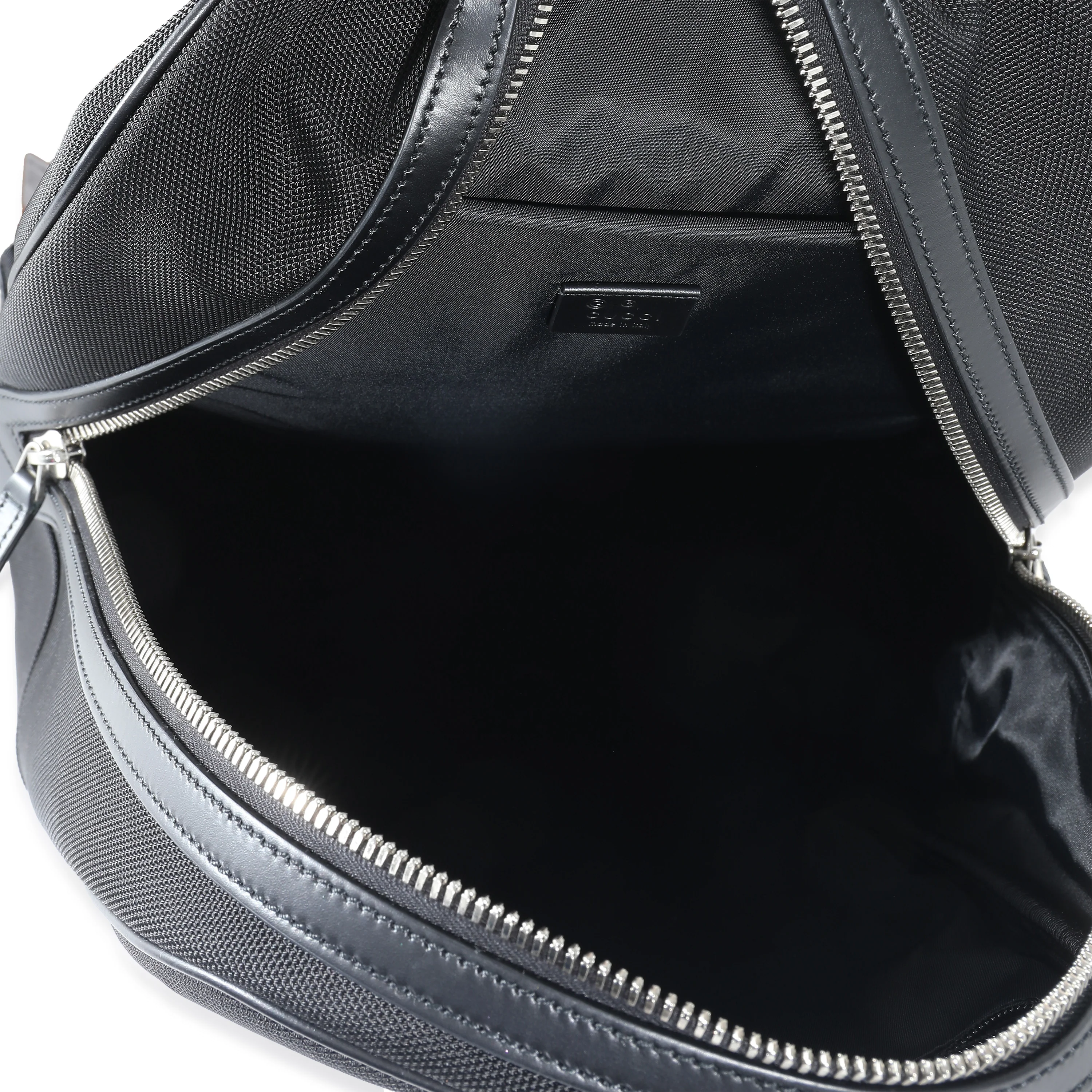 Gucci Black Canvas Web Stripe Backpack - Image 8