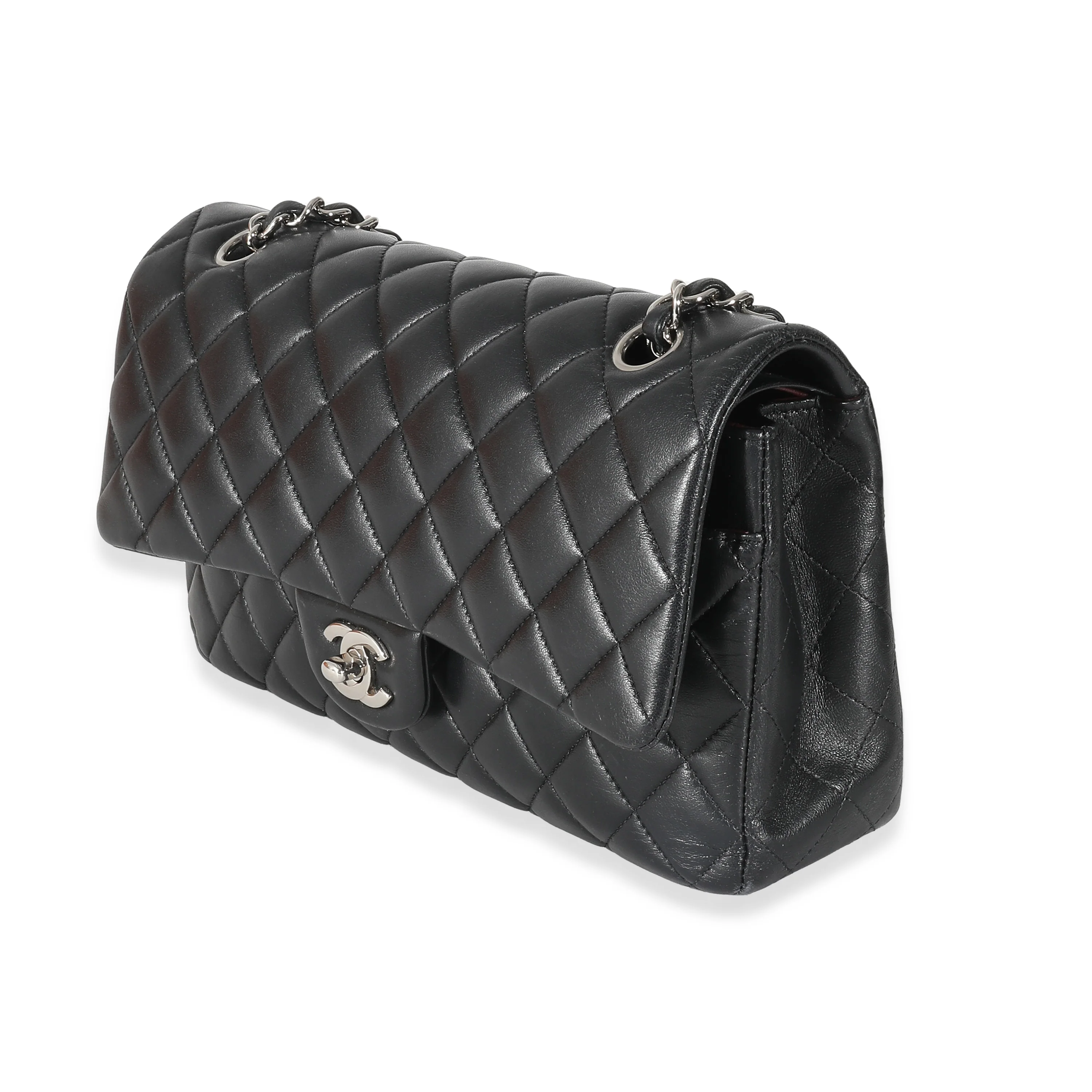 Chanel Black Quilted Lambskin Medium Classic Double Flap Bag - Image 2