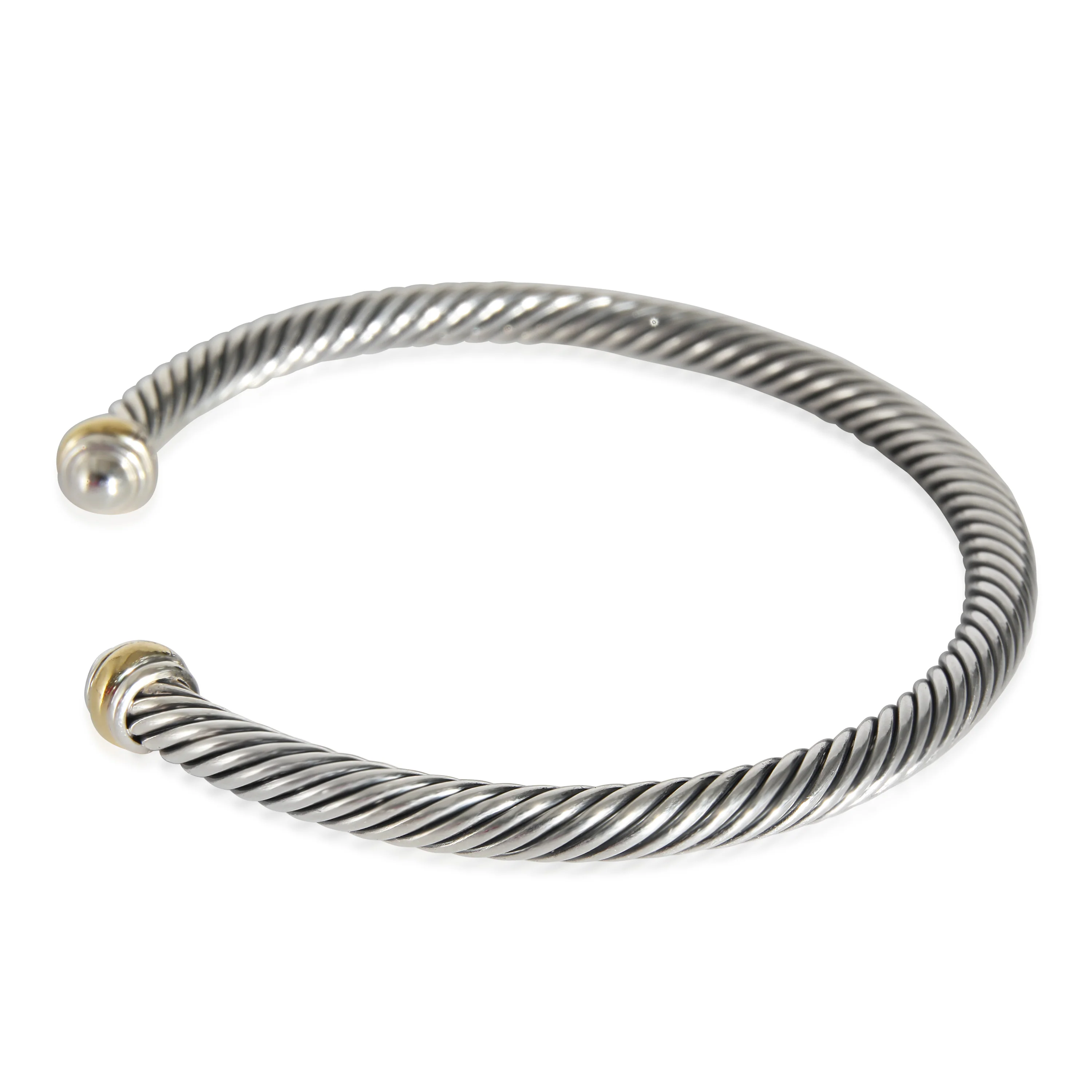 David Yurman Cable Classic 4mm Cuff in Yellow Gold/Sterling Silver - Image 2
