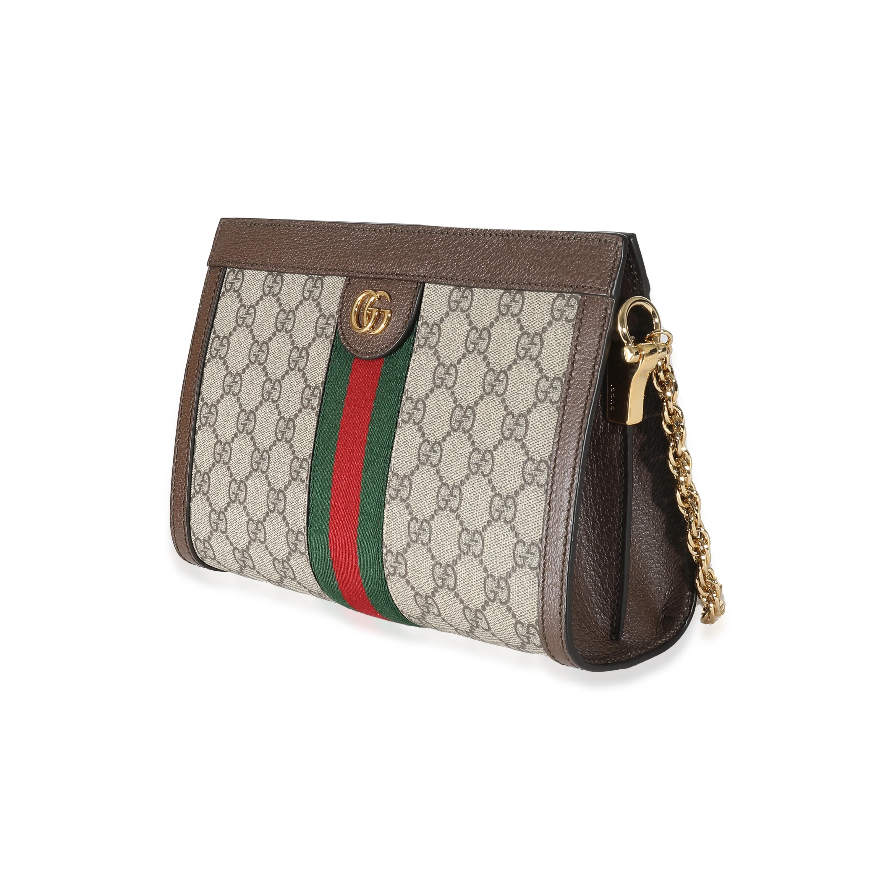 Gucci Beige GG Supreme Small Ophidia Web Chain Bag - Image 2
