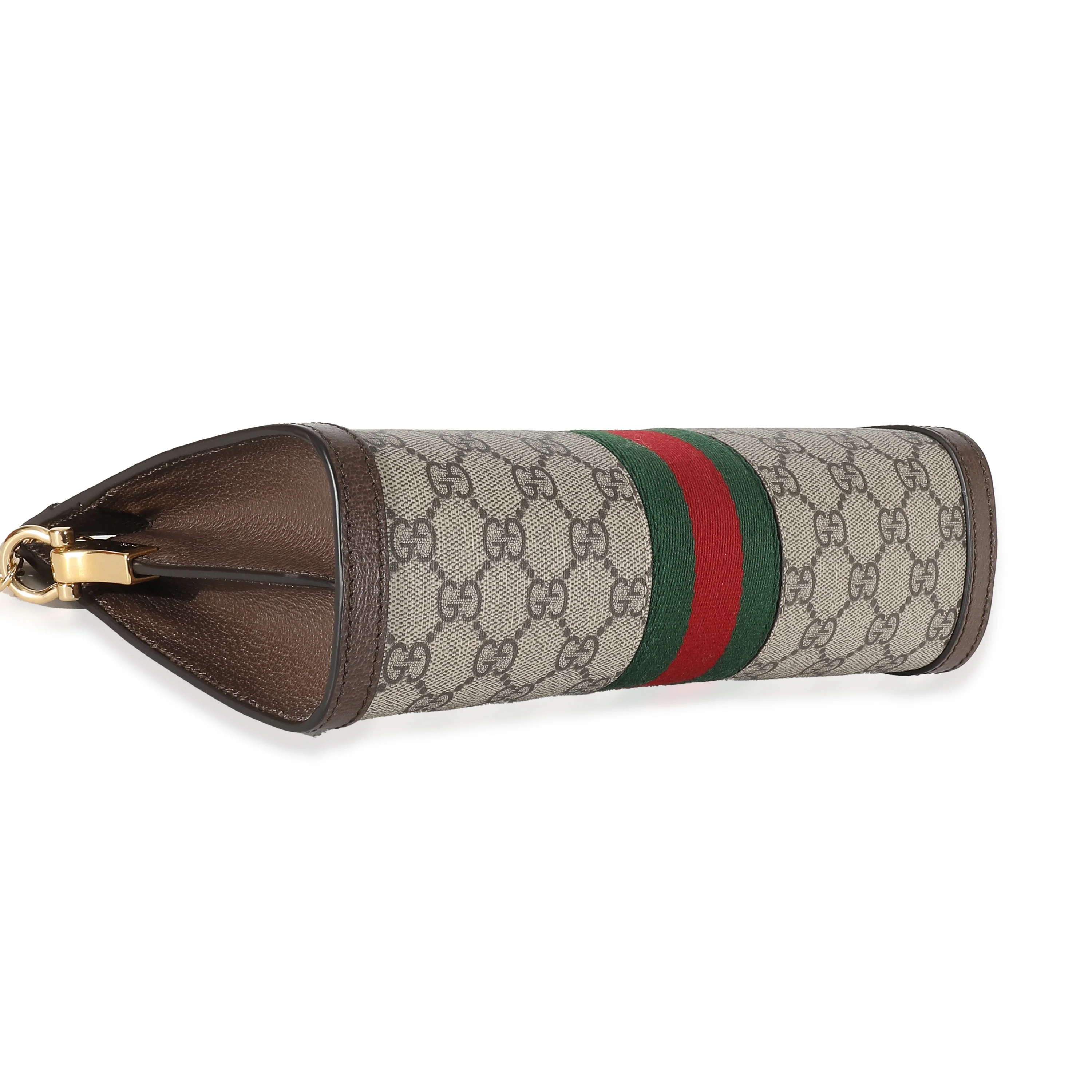 Gucci Beige GG Supreme Small Ophidia Web Chain Bag - Image 4