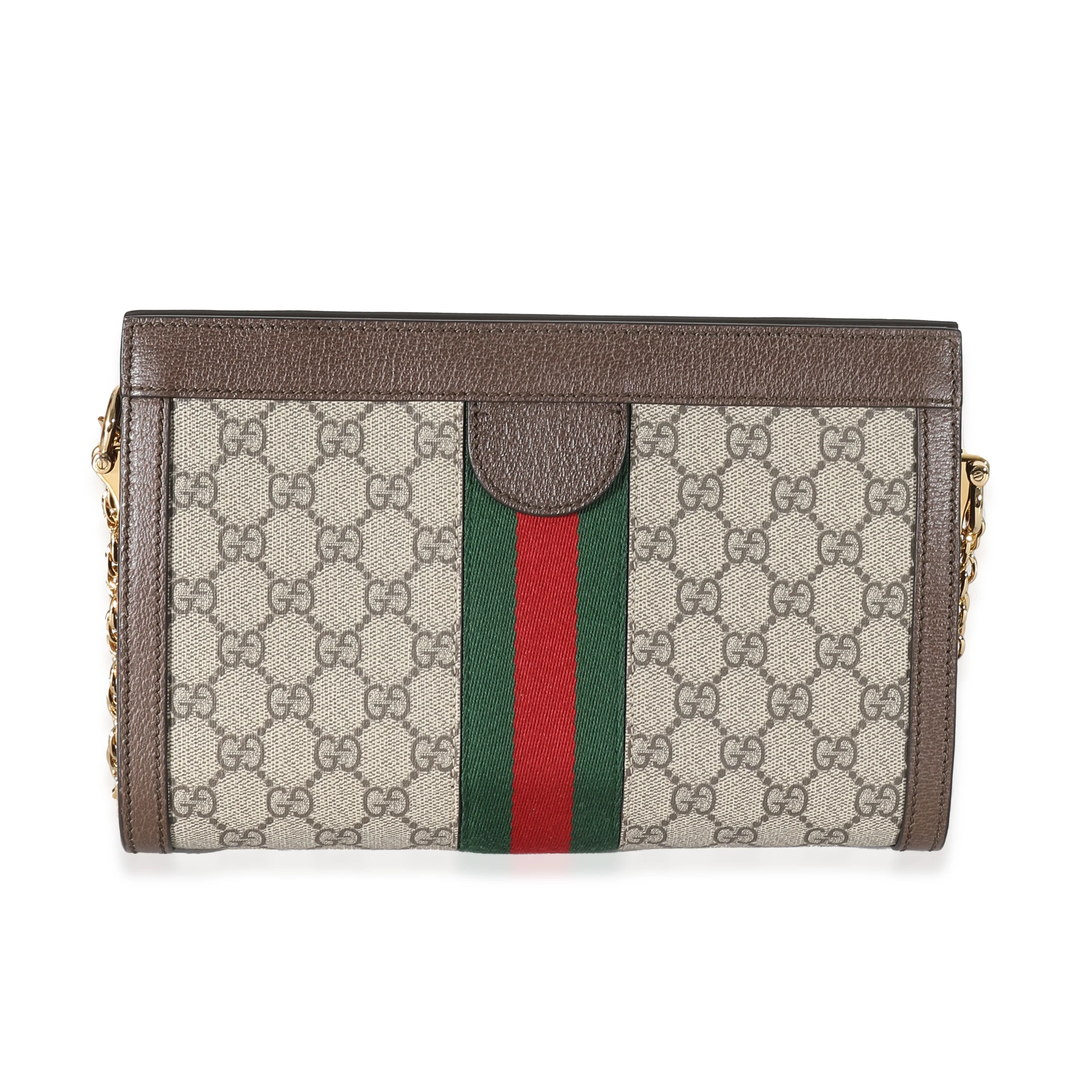 Gucci Beige GG Supreme Small Ophidia Web Chain Bag - Image 5