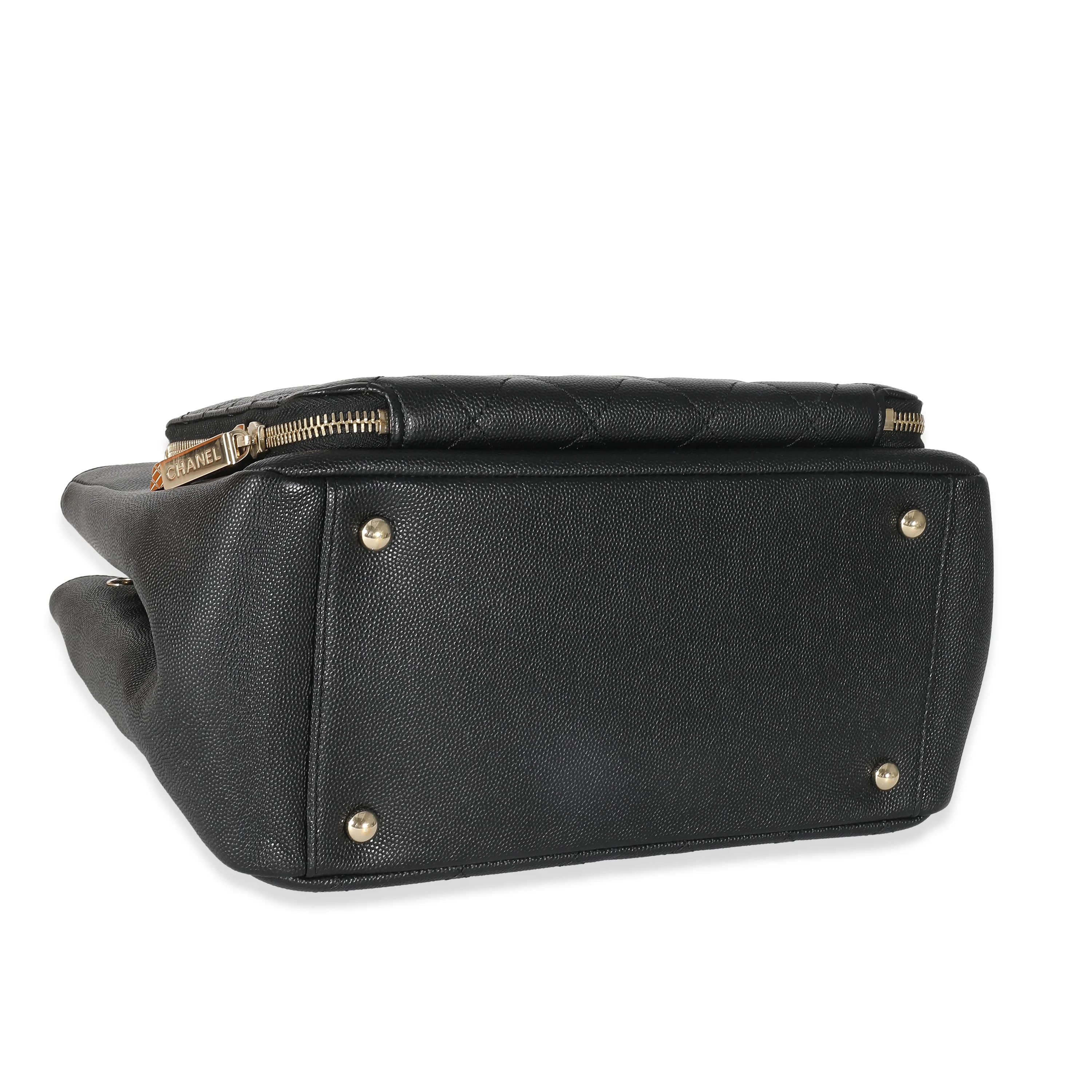 Chanel Black Quilted Caviar Small Business Affinity Tote - Image 4