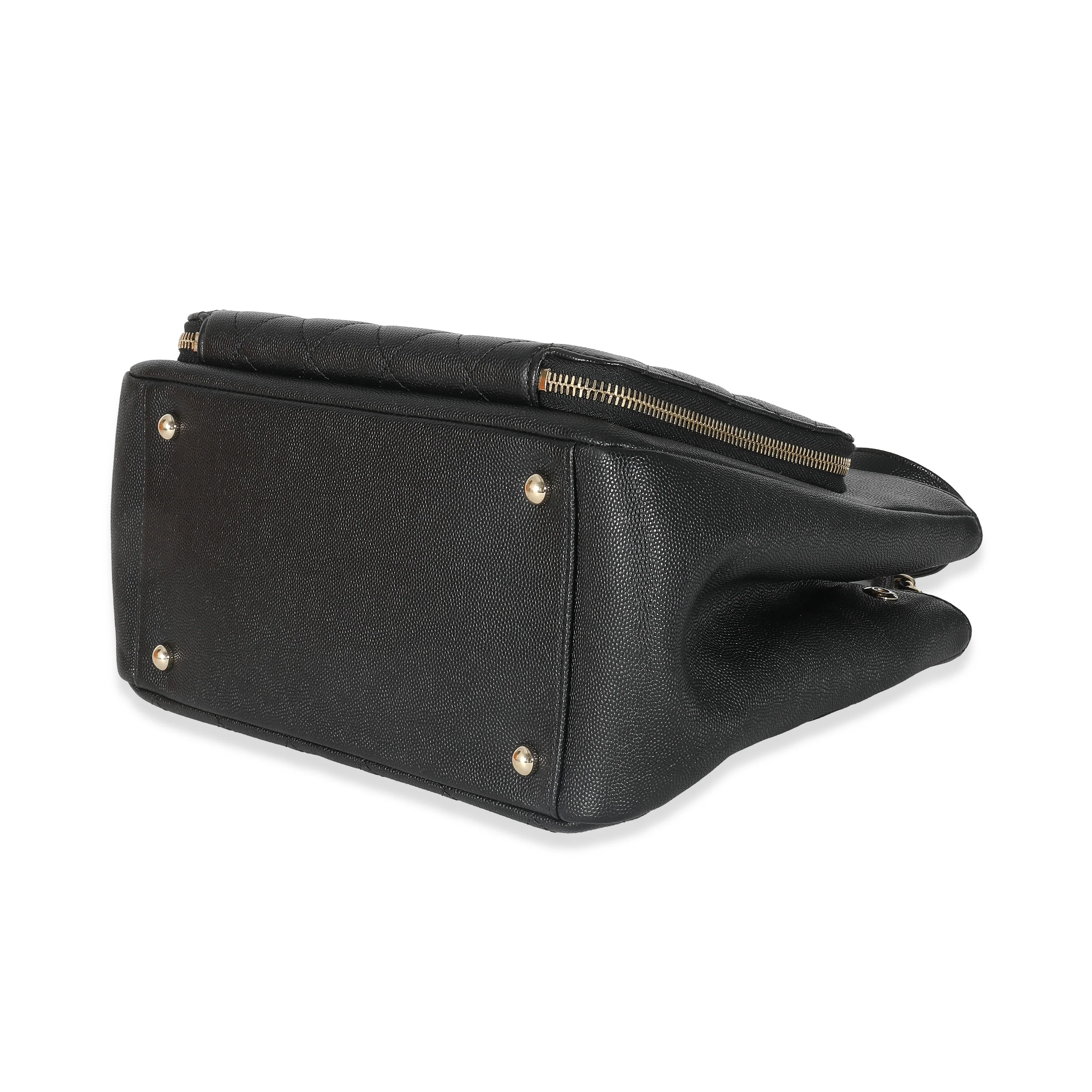 Chanel Black Quilted Caviar Small Business Affinity Tote - Image 6