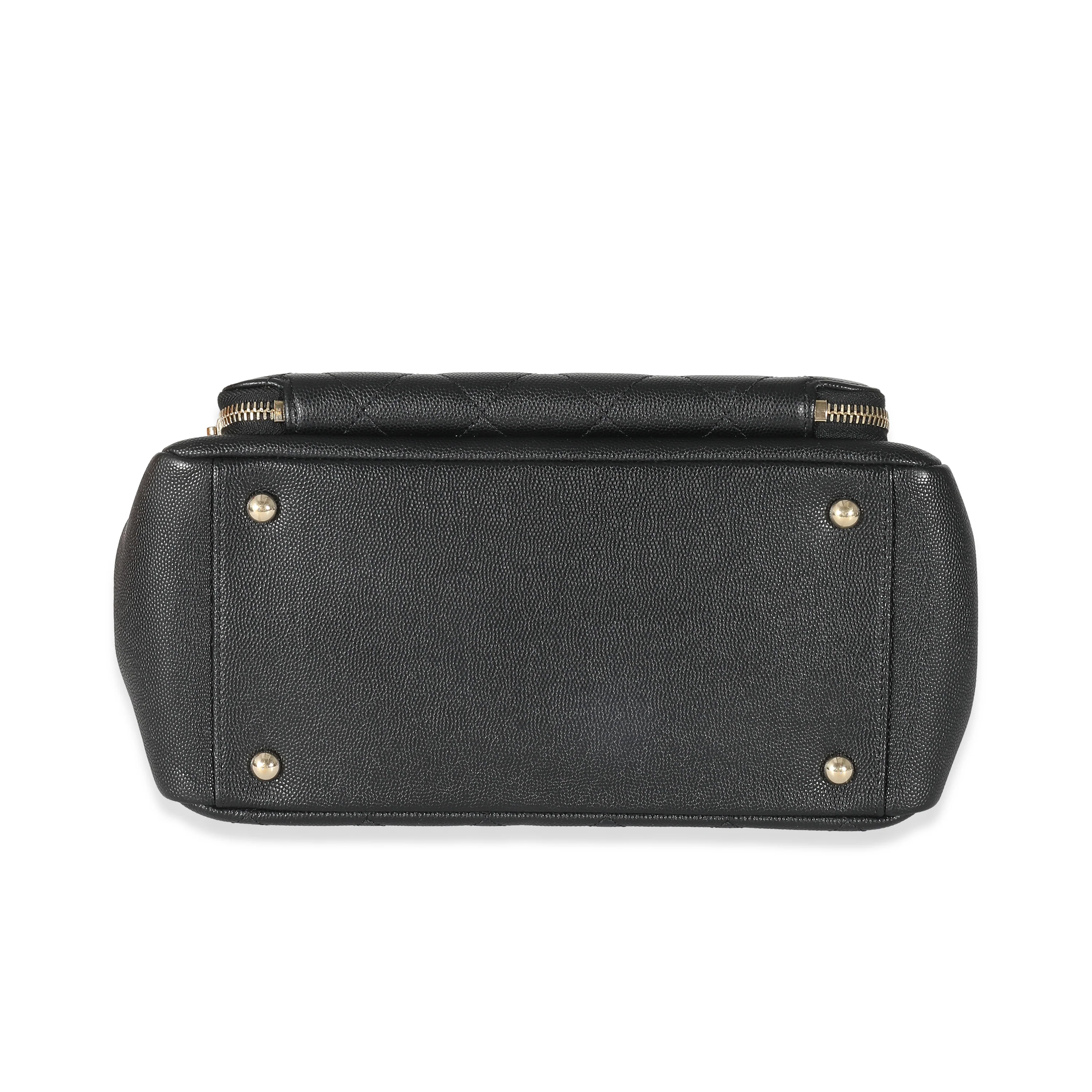 Chanel Black Quilted Caviar Small Business Affinity Tote - Image 7