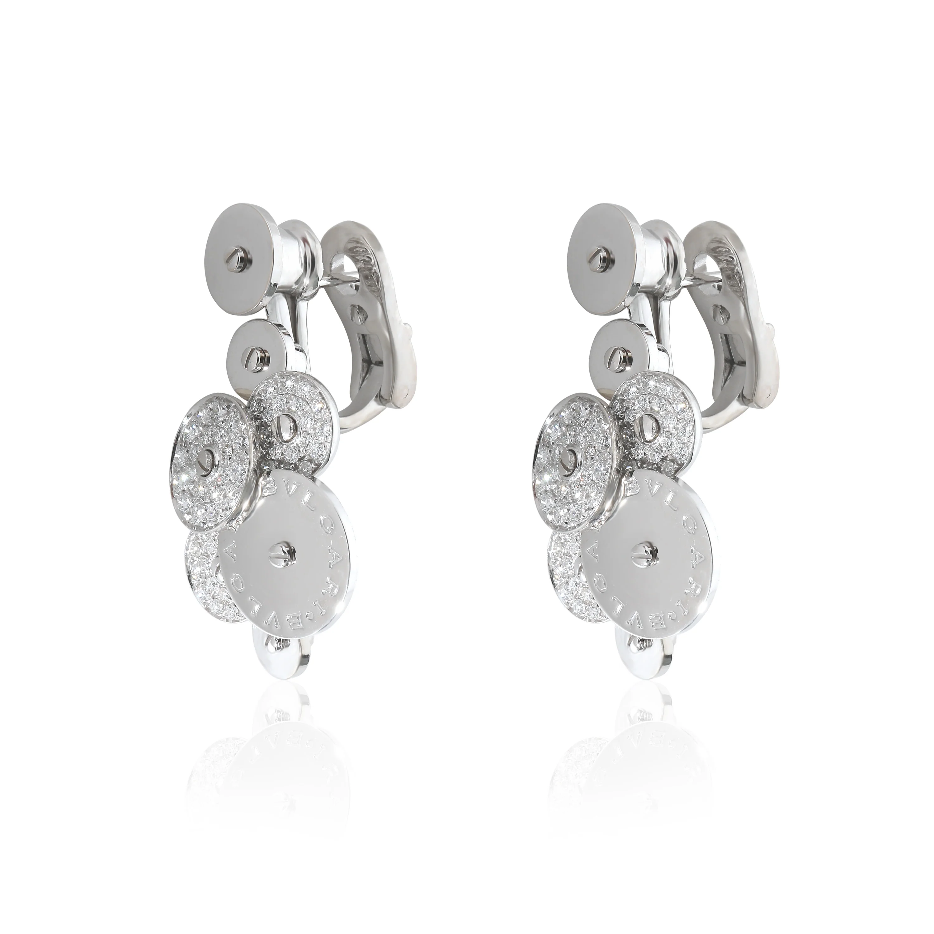 BVLGARI Cicladi Diamond Earrings in 18K White Gold 1.25 CTW - Image 2