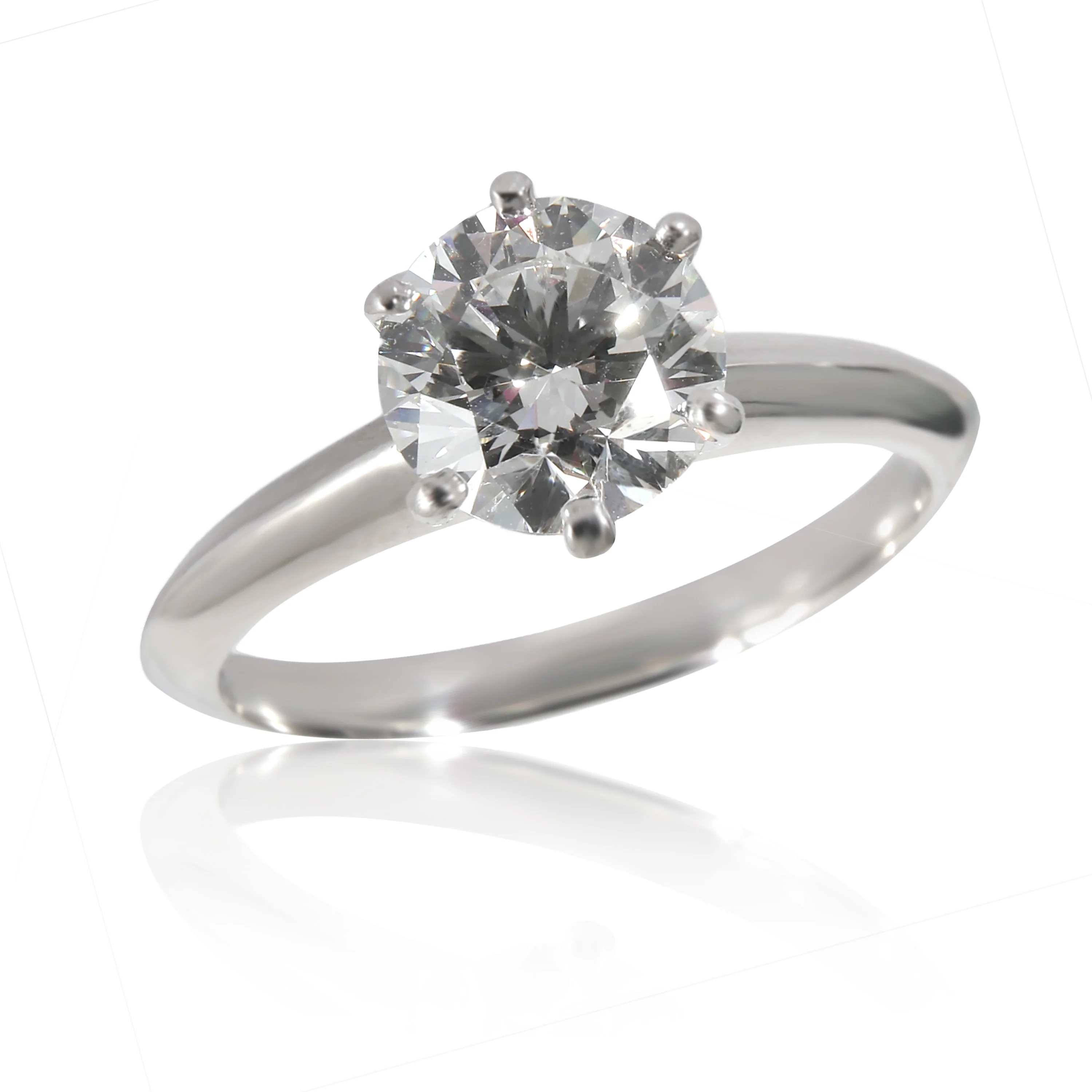 Solitaire Diamond Engagement Ring in Platinum  H VVS1 1.34 CTW - Image 3