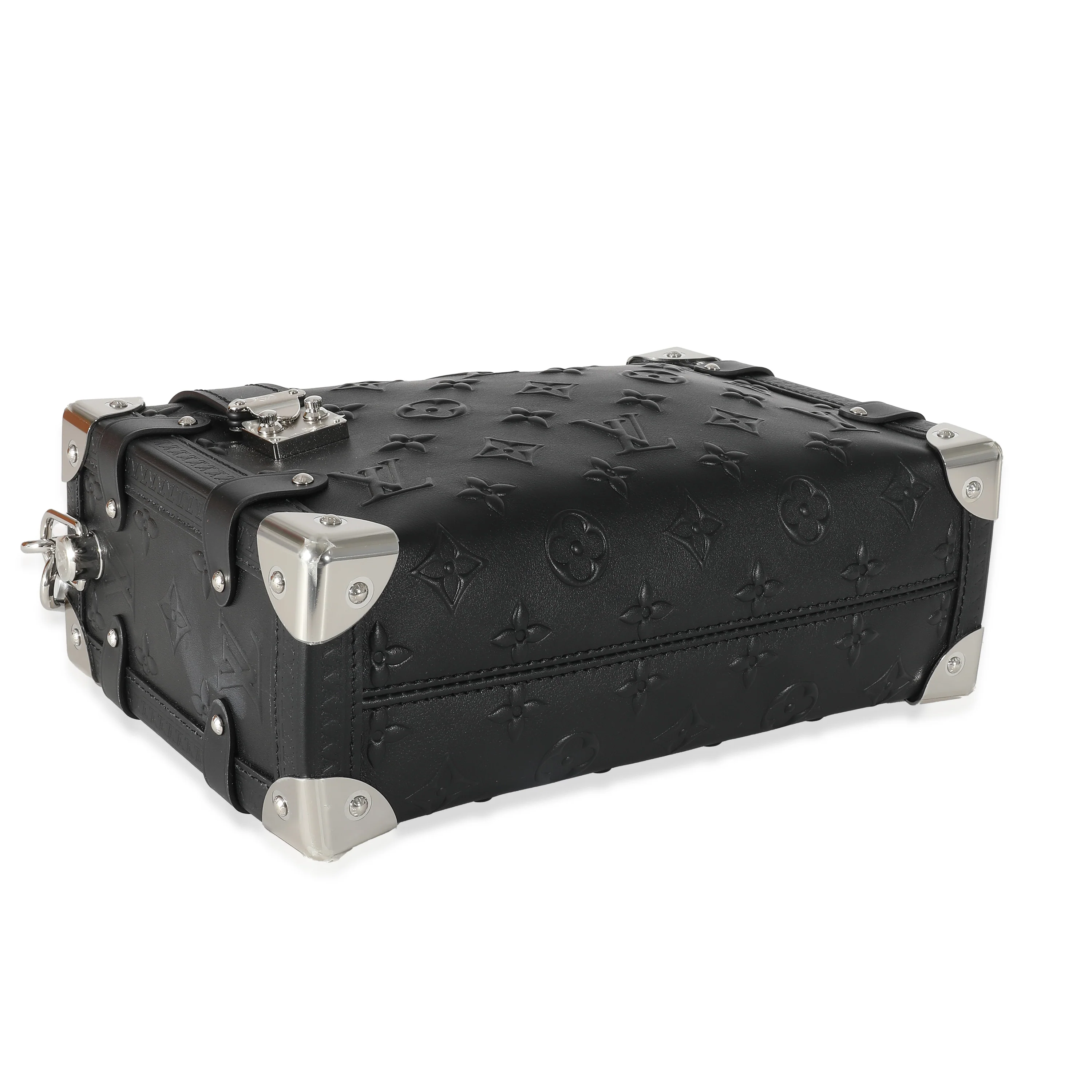 Louis Vuitton Black Debossed Monogram Calfskin Side Trunk MM - Image 4