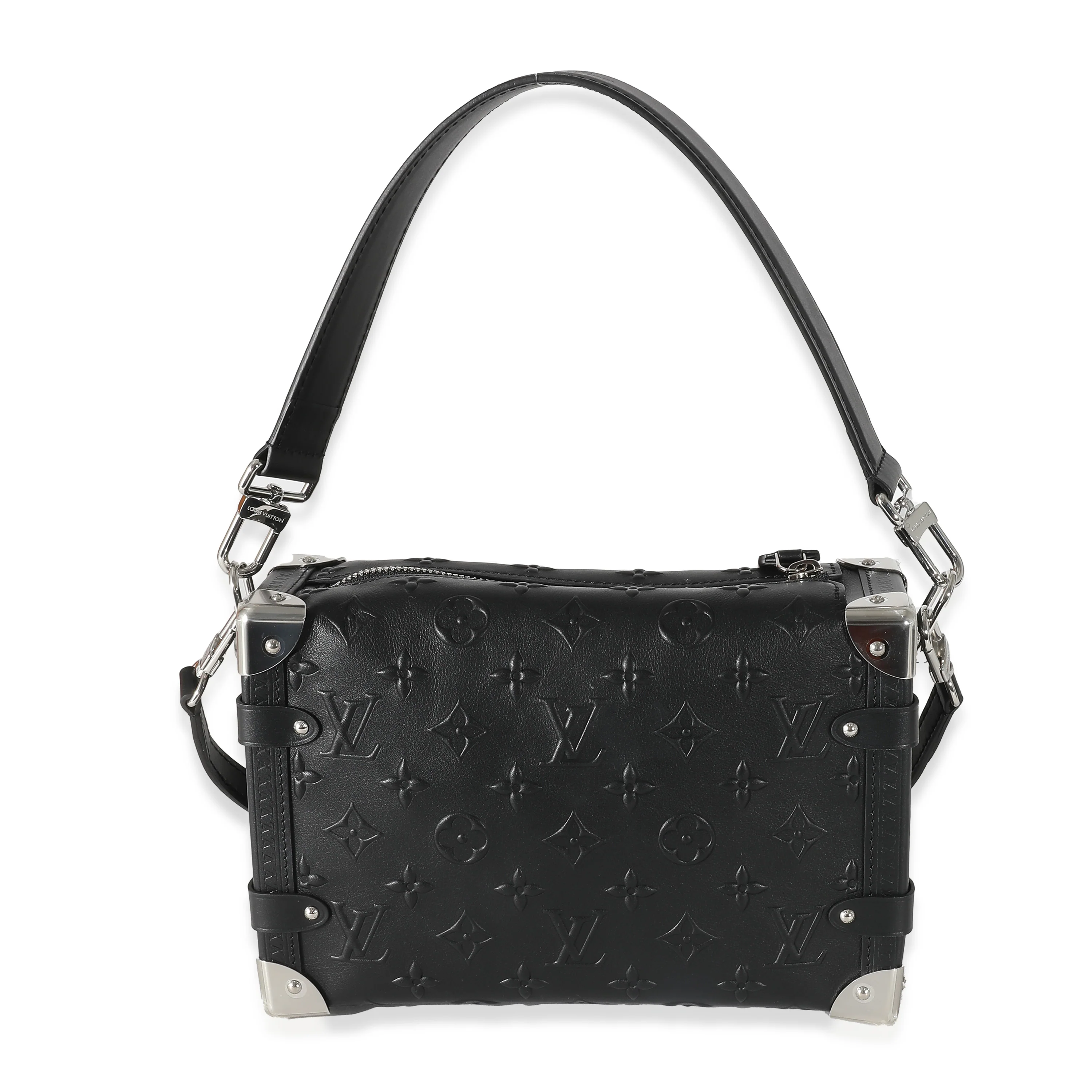 Louis Vuitton Black Debossed Monogram Calfskin Side Trunk MM - Image 5