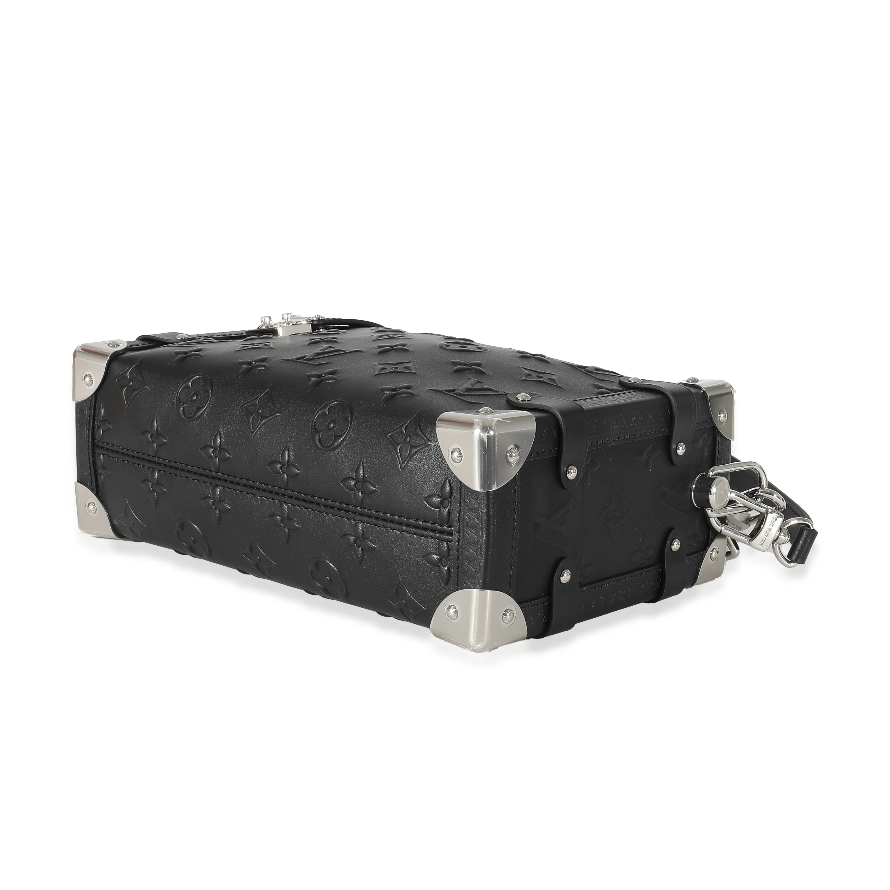 Louis Vuitton Black Debossed Monogram Calfskin Side Trunk MM - Image 6