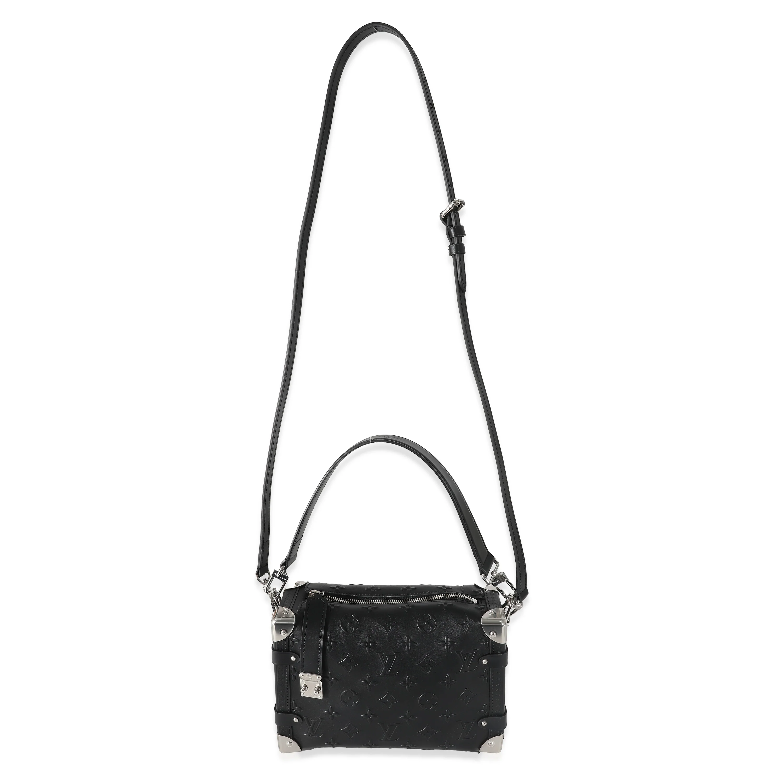 Louis Vuitton Black Debossed Monogram Calfskin Side Trunk MM - Image 7