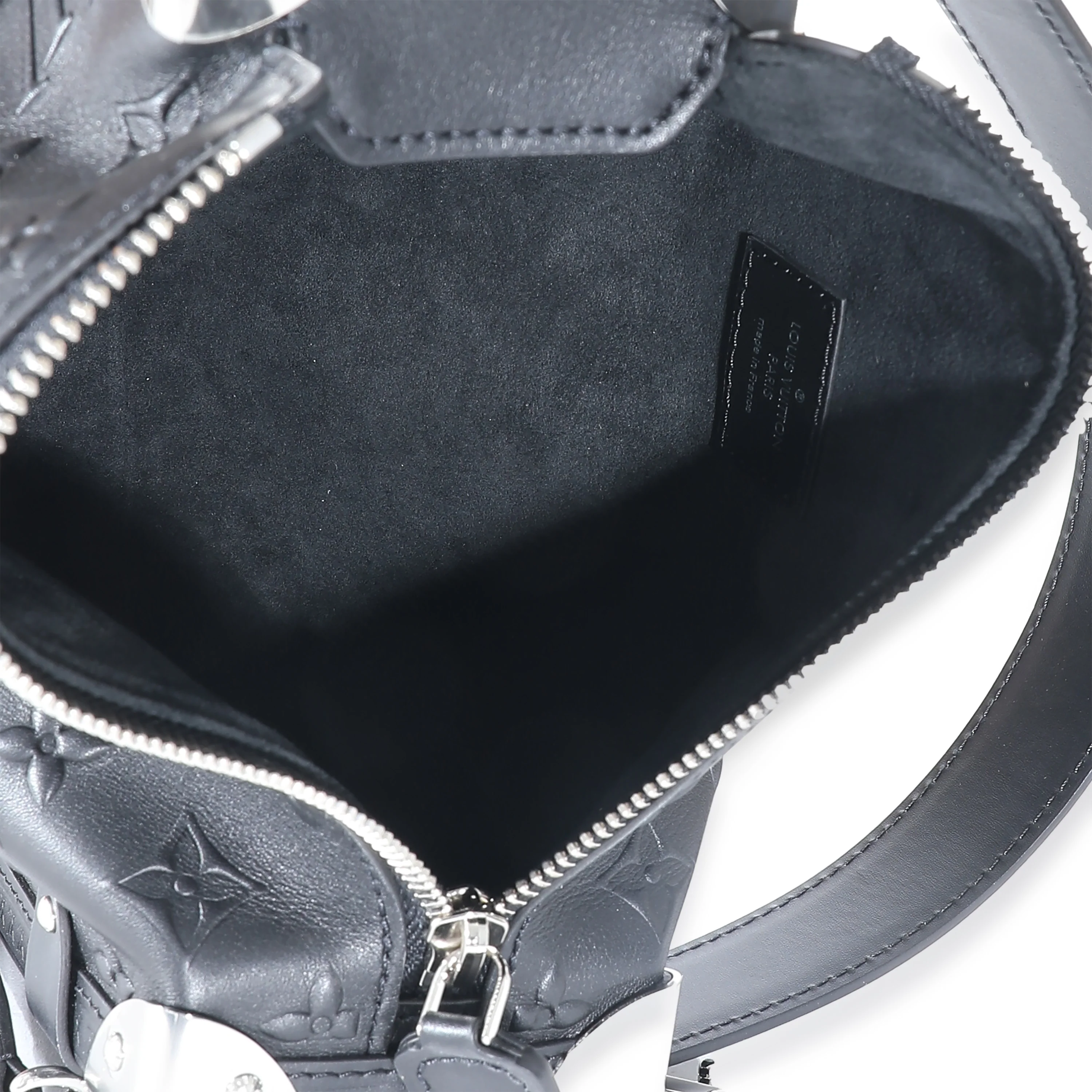 Louis Vuitton Black Debossed Monogram Calfskin Side Trunk MM - Image 8