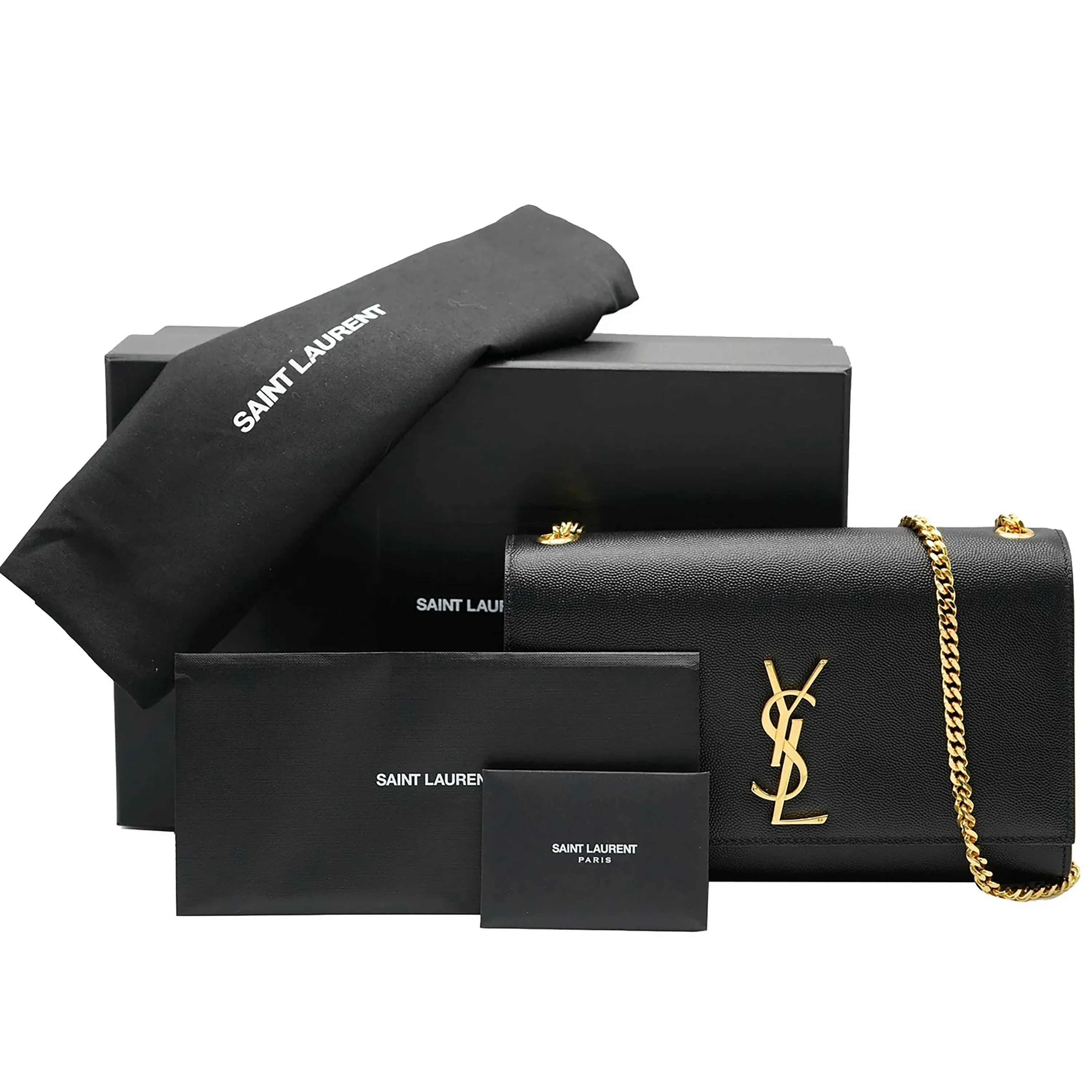 Saint Laurent Black Grain De Poudre Medium Kate Bag - Image 8