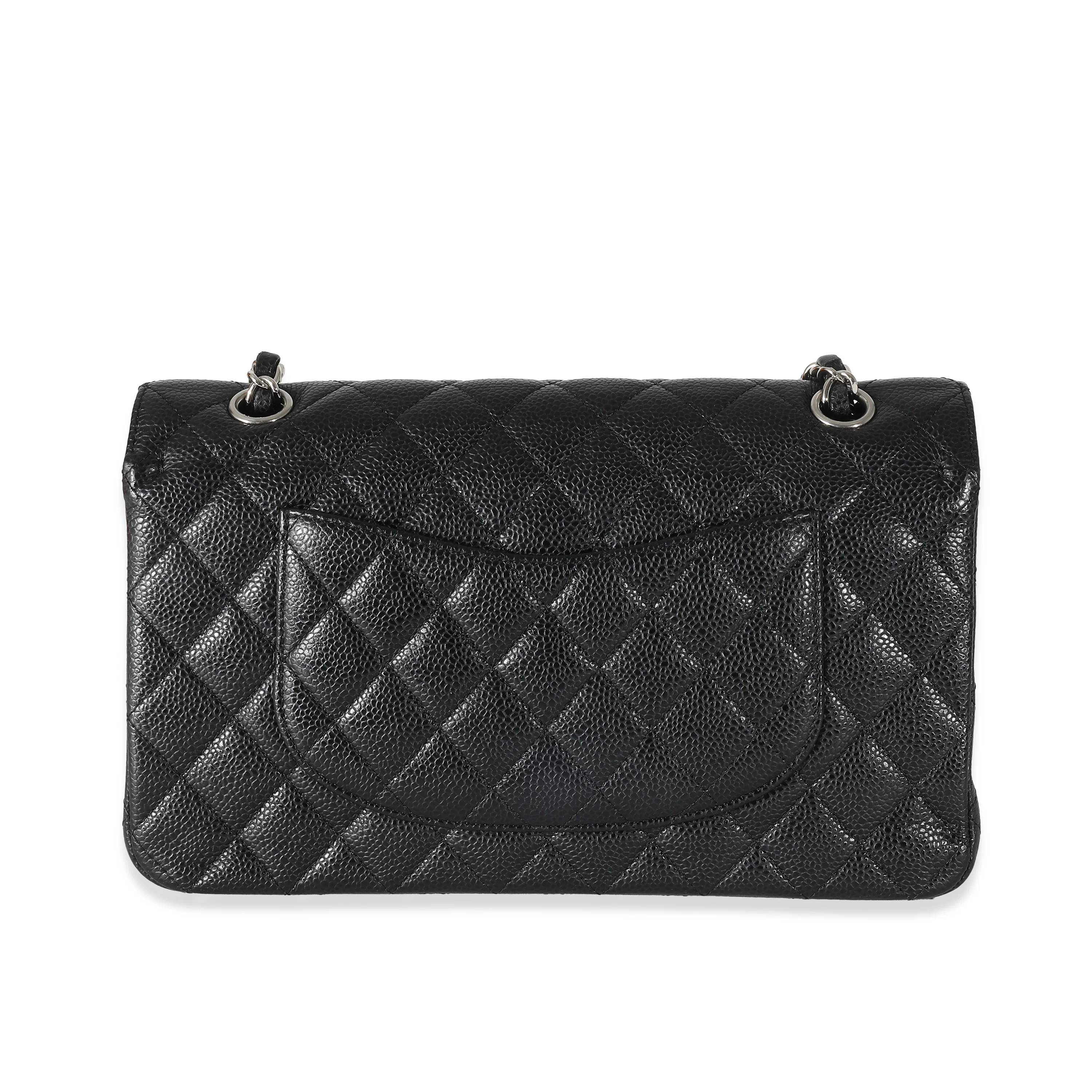 Chanel Black Quilted Caviar Medium Classic Double Flap Bag - Image 5