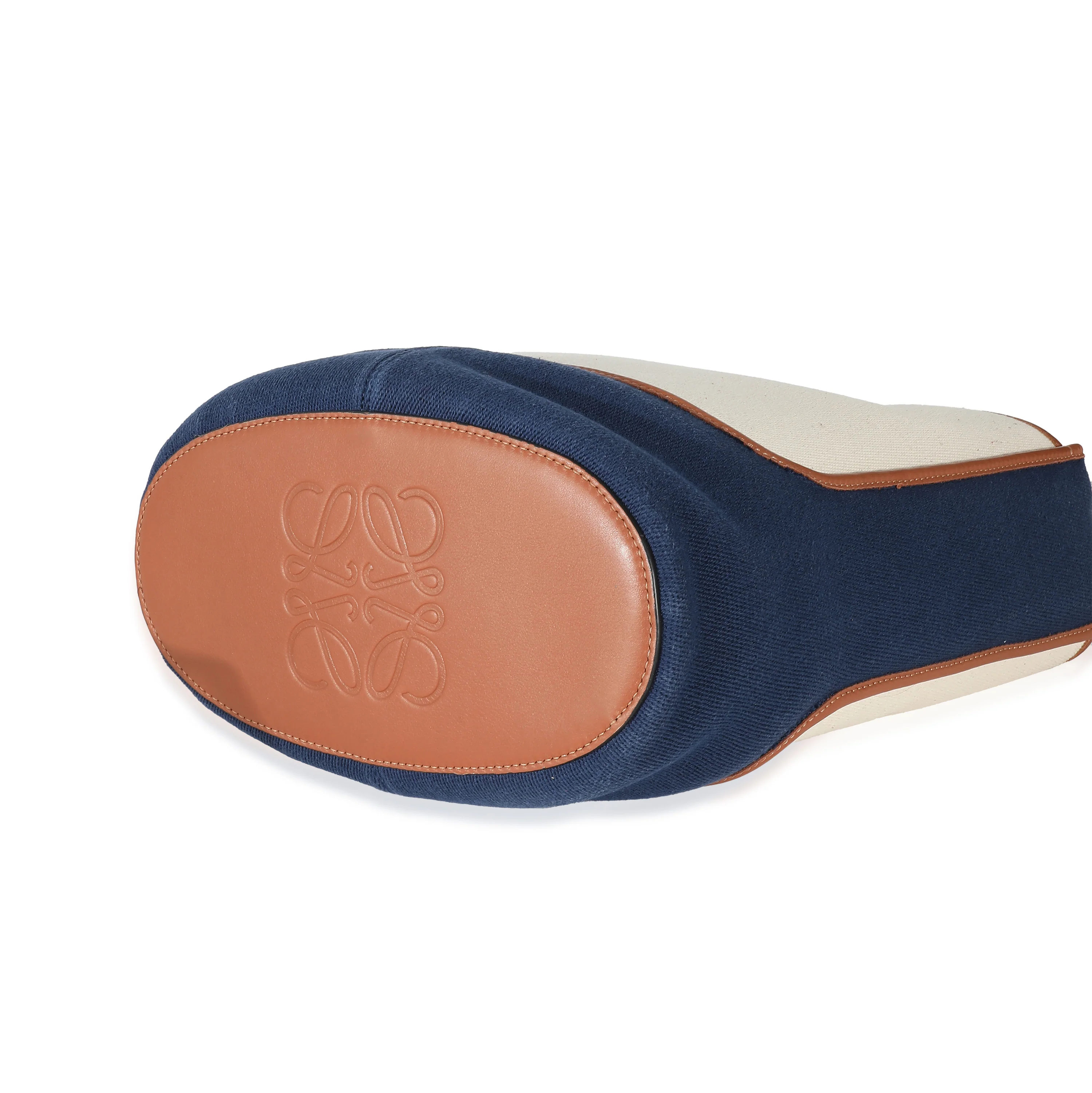 Loewe x Paulas Ibiza Navy Ecru Canvas Colorblock Balloon Hobo - Image 4