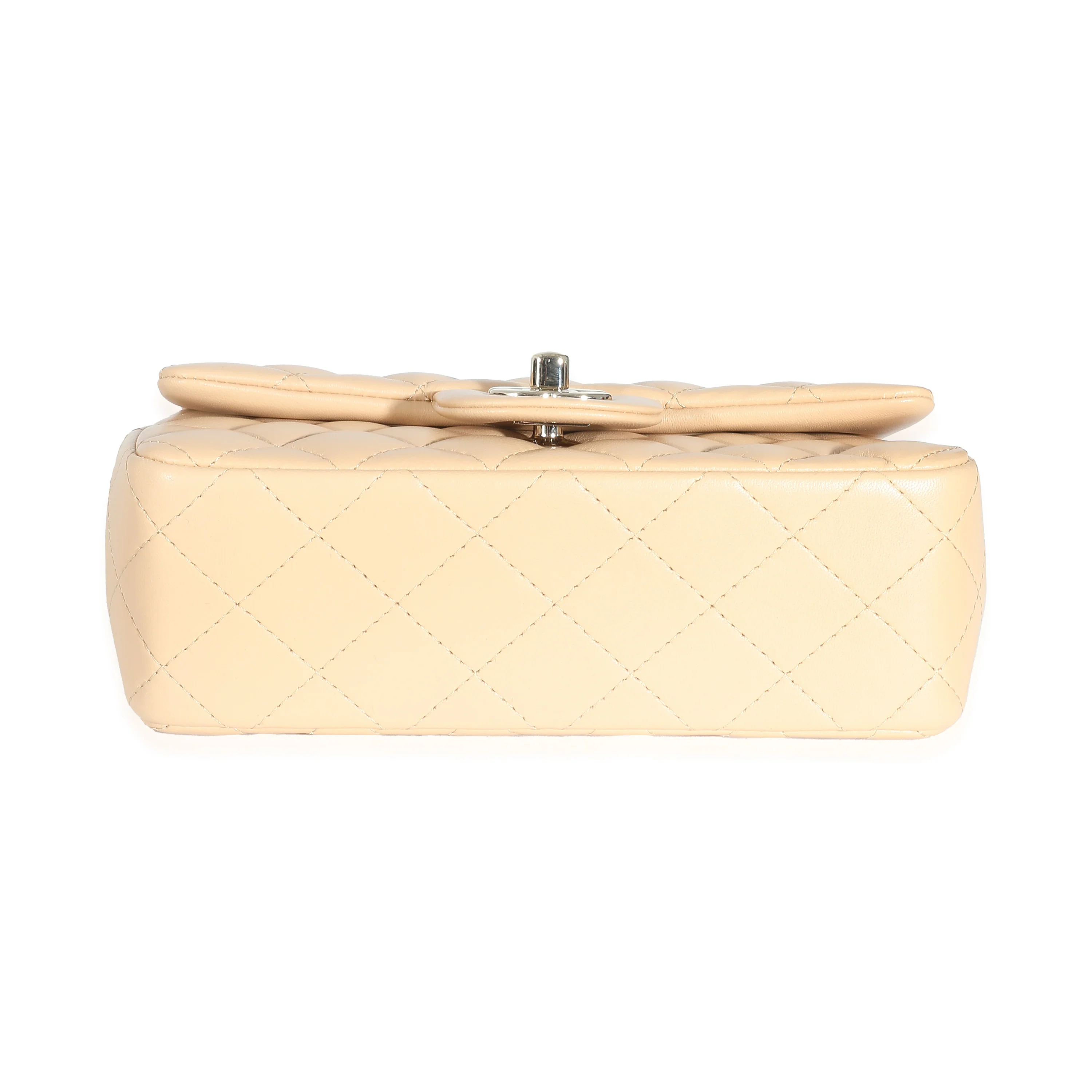 Chanel 22C Beige Quilted Lambskin Mini Rectangular Flap Bag - Image 5