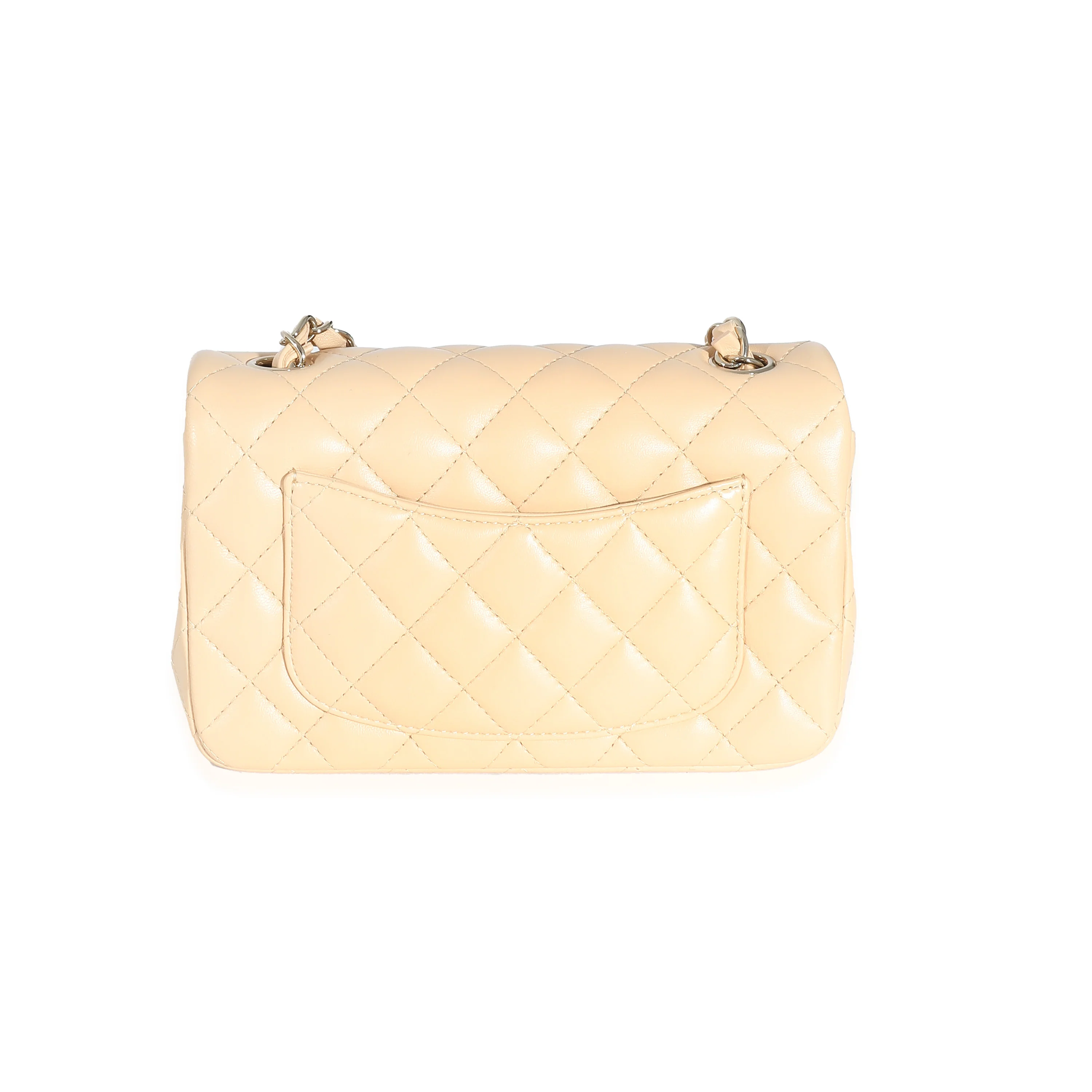 Chanel 22C Beige Quilted Lambskin Mini Rectangular Flap Bag - Image 6