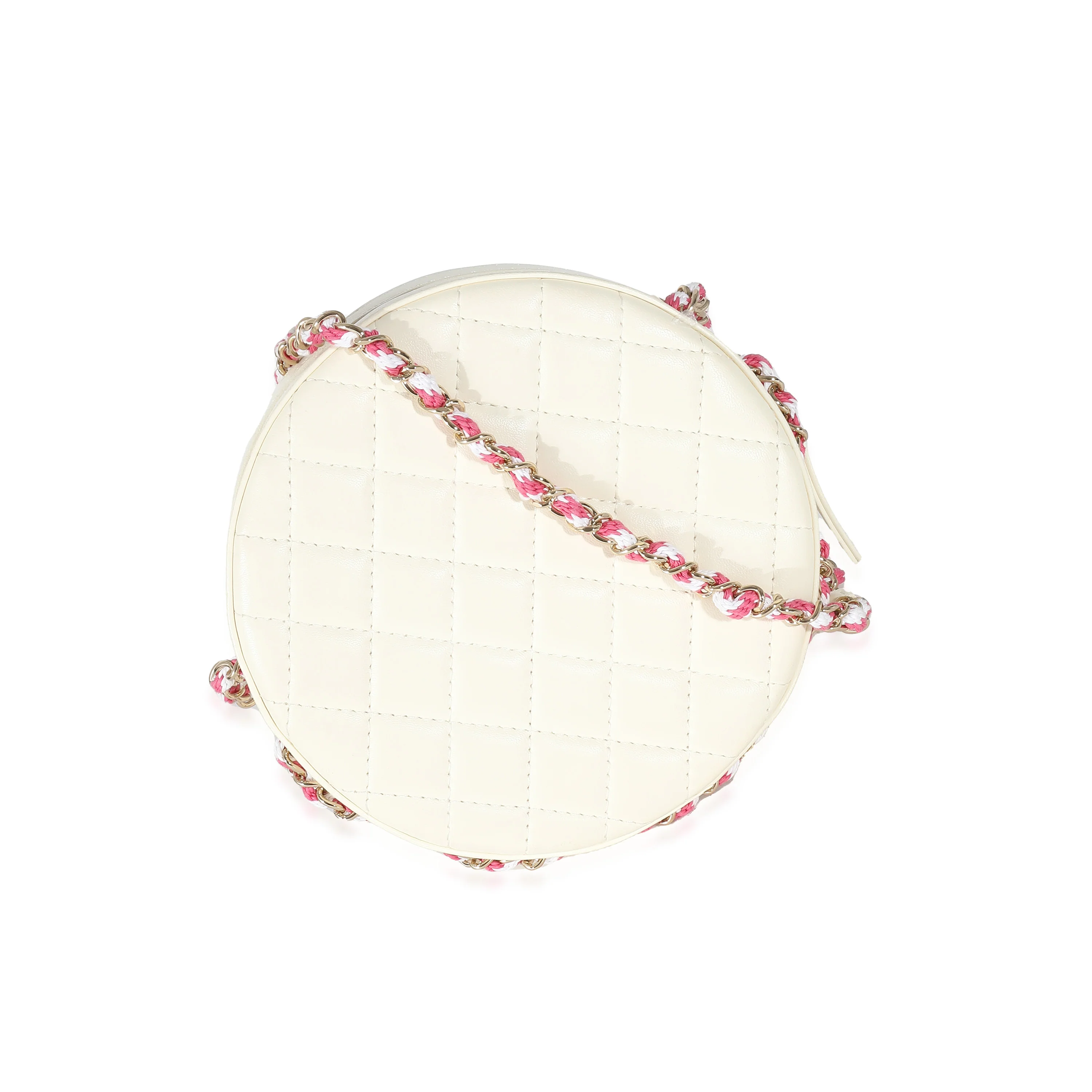 Pink White Lambskin PVC Round Coco Lifesaver - Image 5