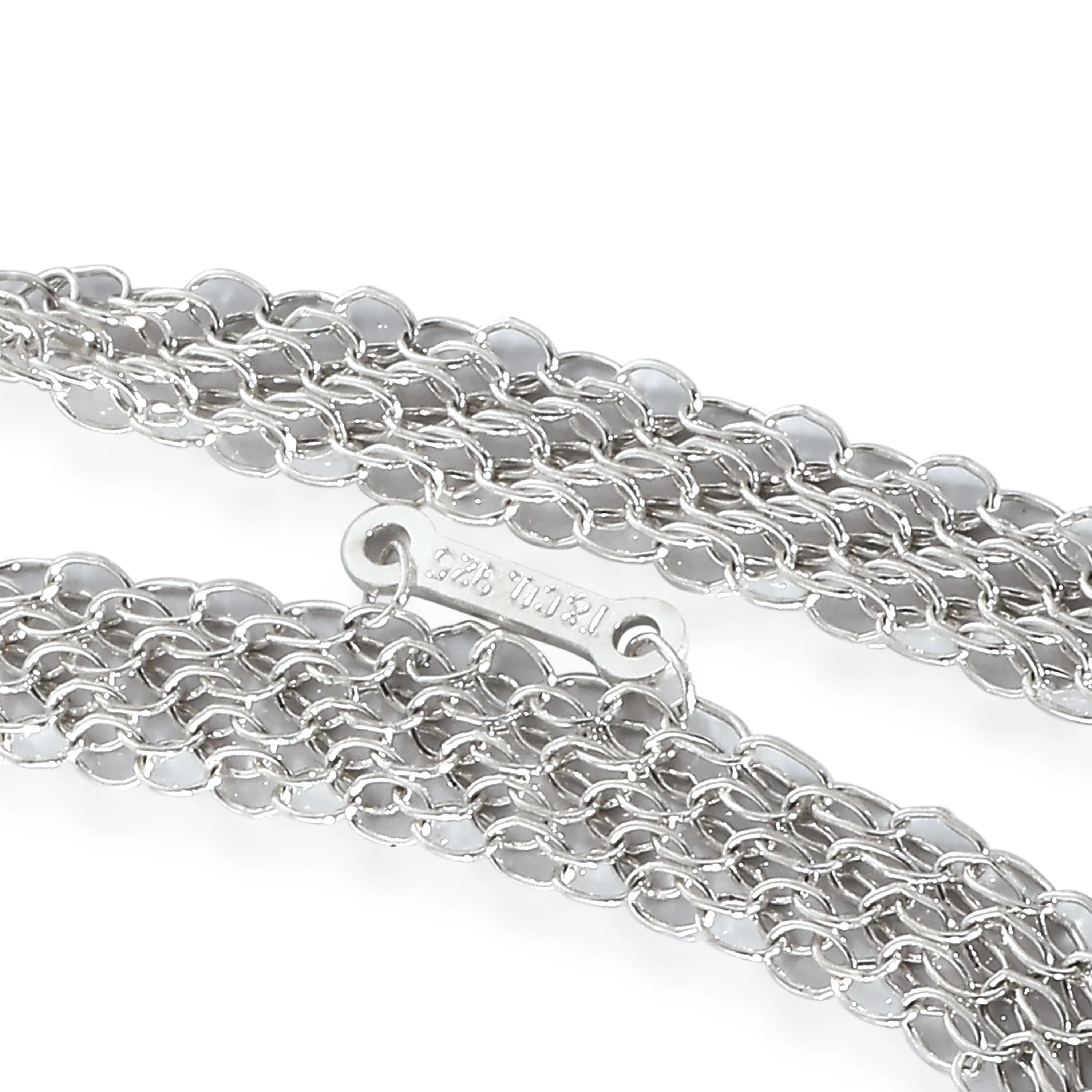 Elsa Peretti 36mm Open Heart Pendant On Mesh Chain Sterling Silver - Image 3