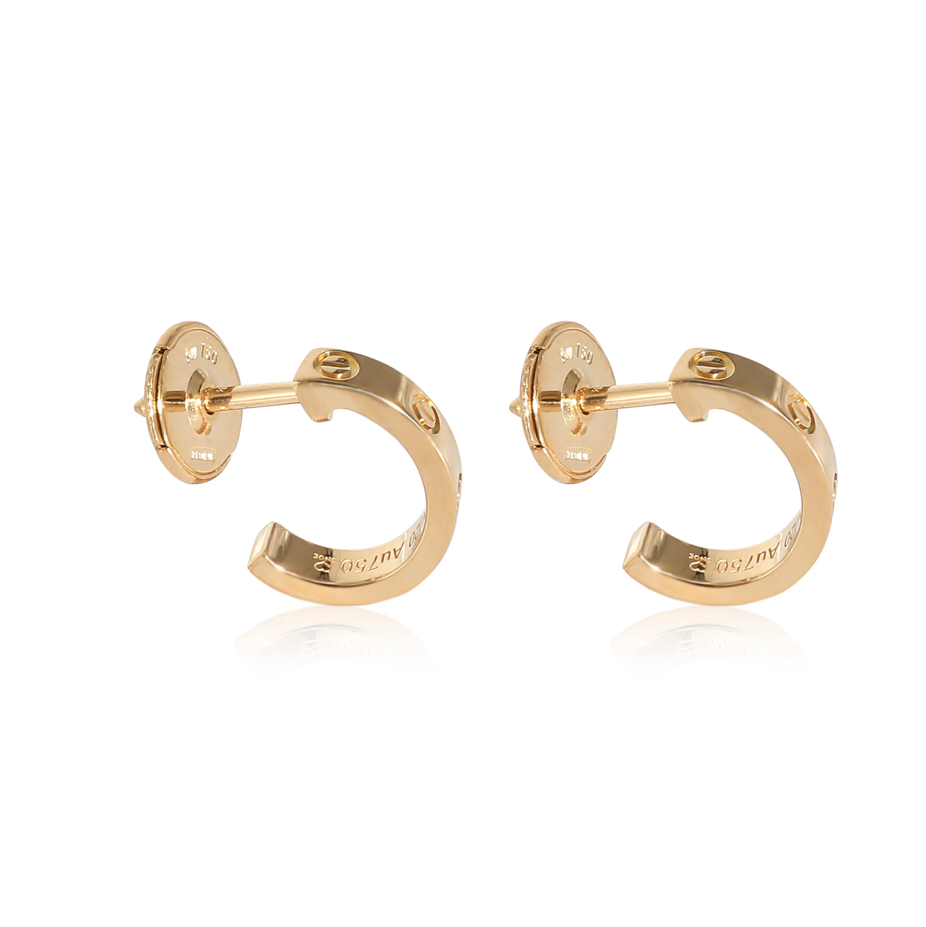 Love Earrings in 18K Yellow Gold - Image 2