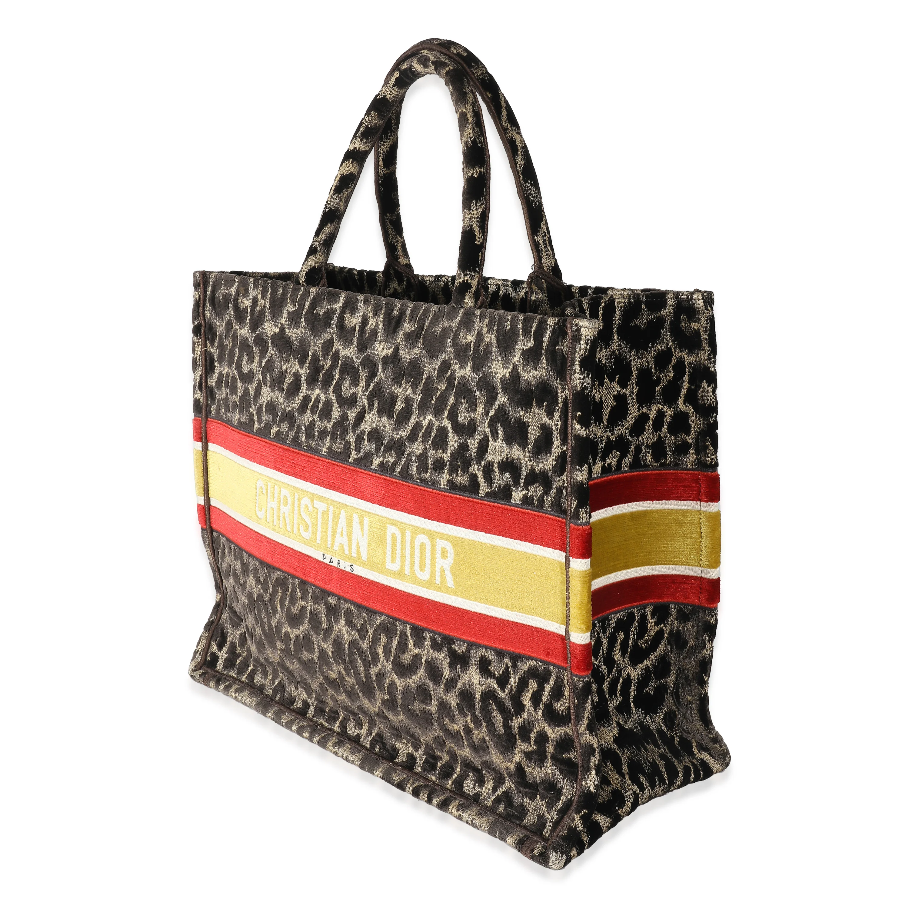 Brown Velvet Mizza Leopard Large Book Tote - Image 2